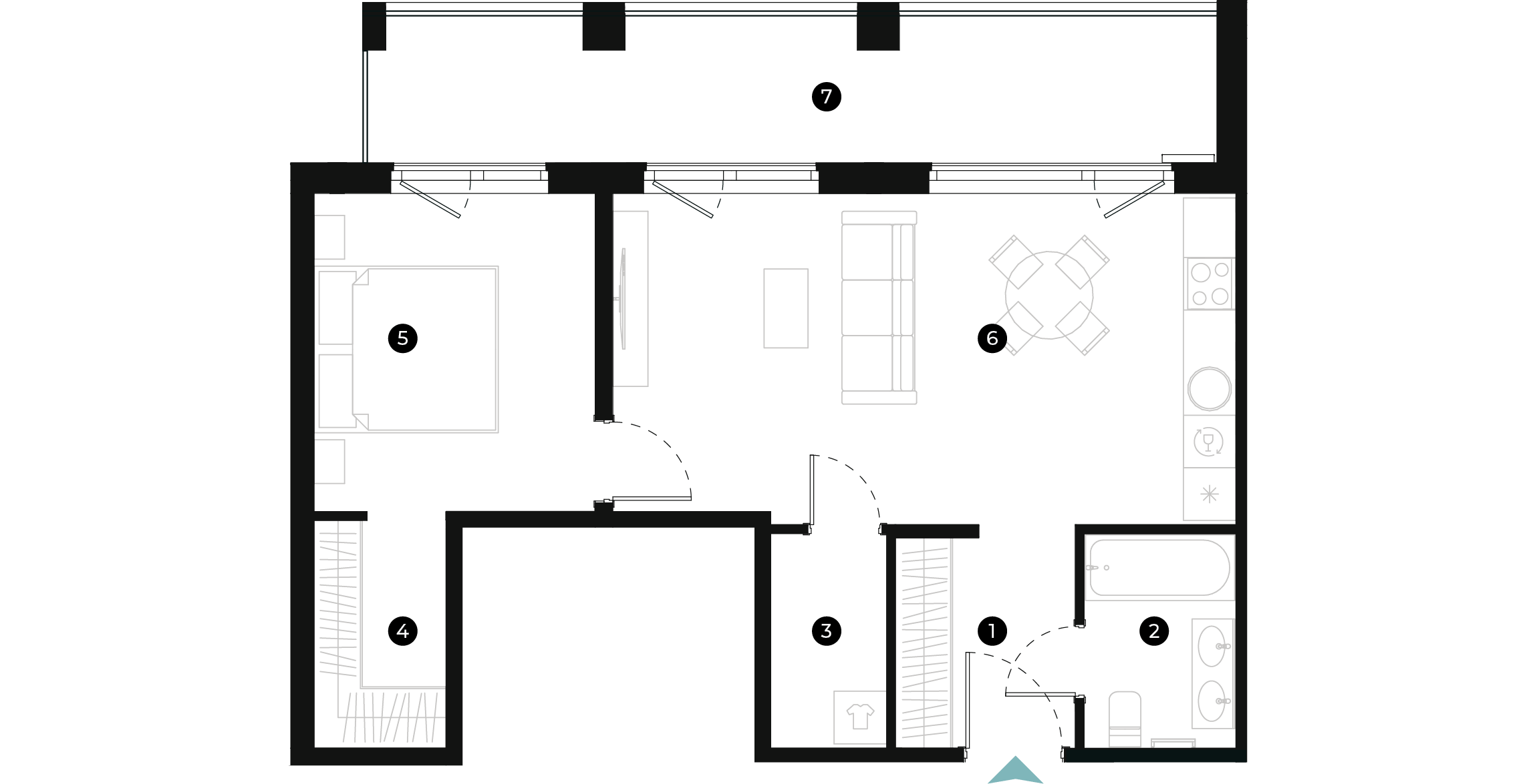 New Hanza apartamenti dzīvokļa plānojums