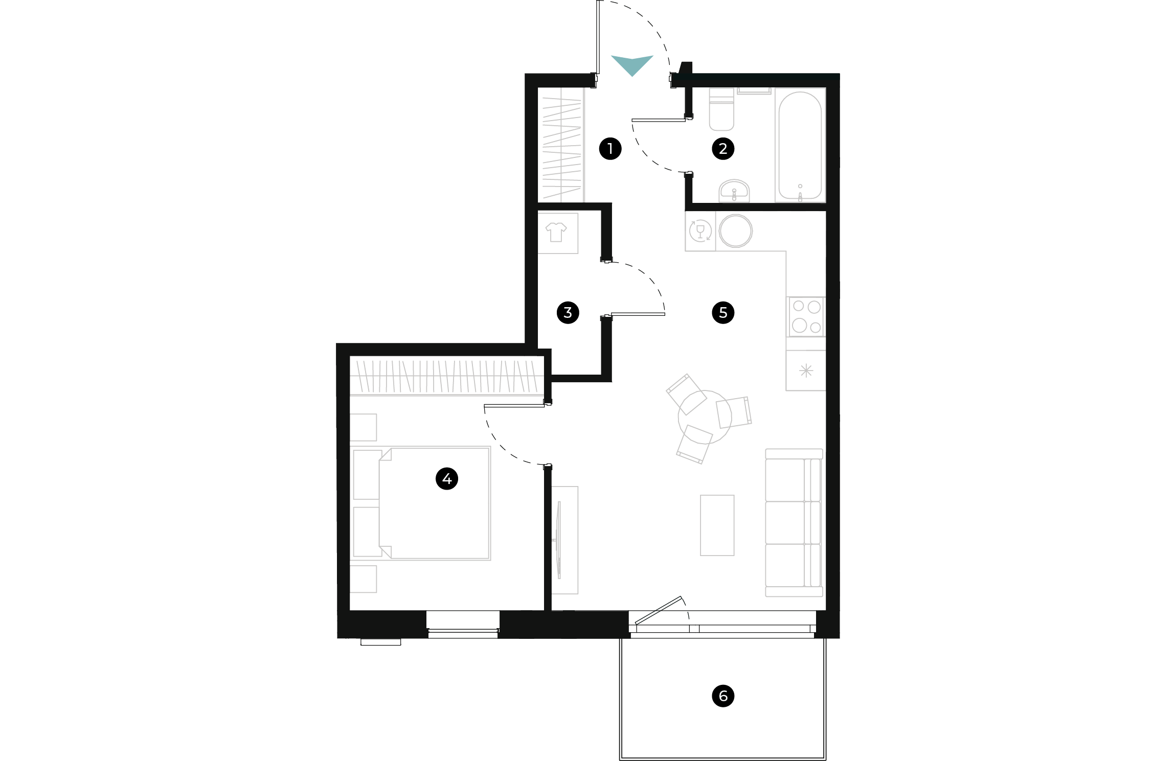 New Hanza apartamenti dzīvokļa plānojums
