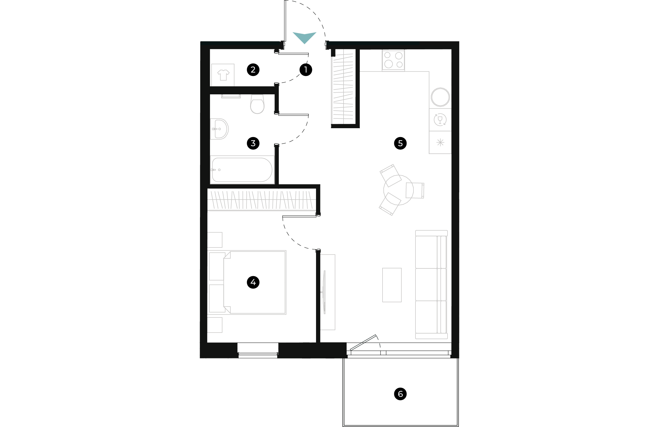 New Hanza apartamenti dzīvokļa plānojums