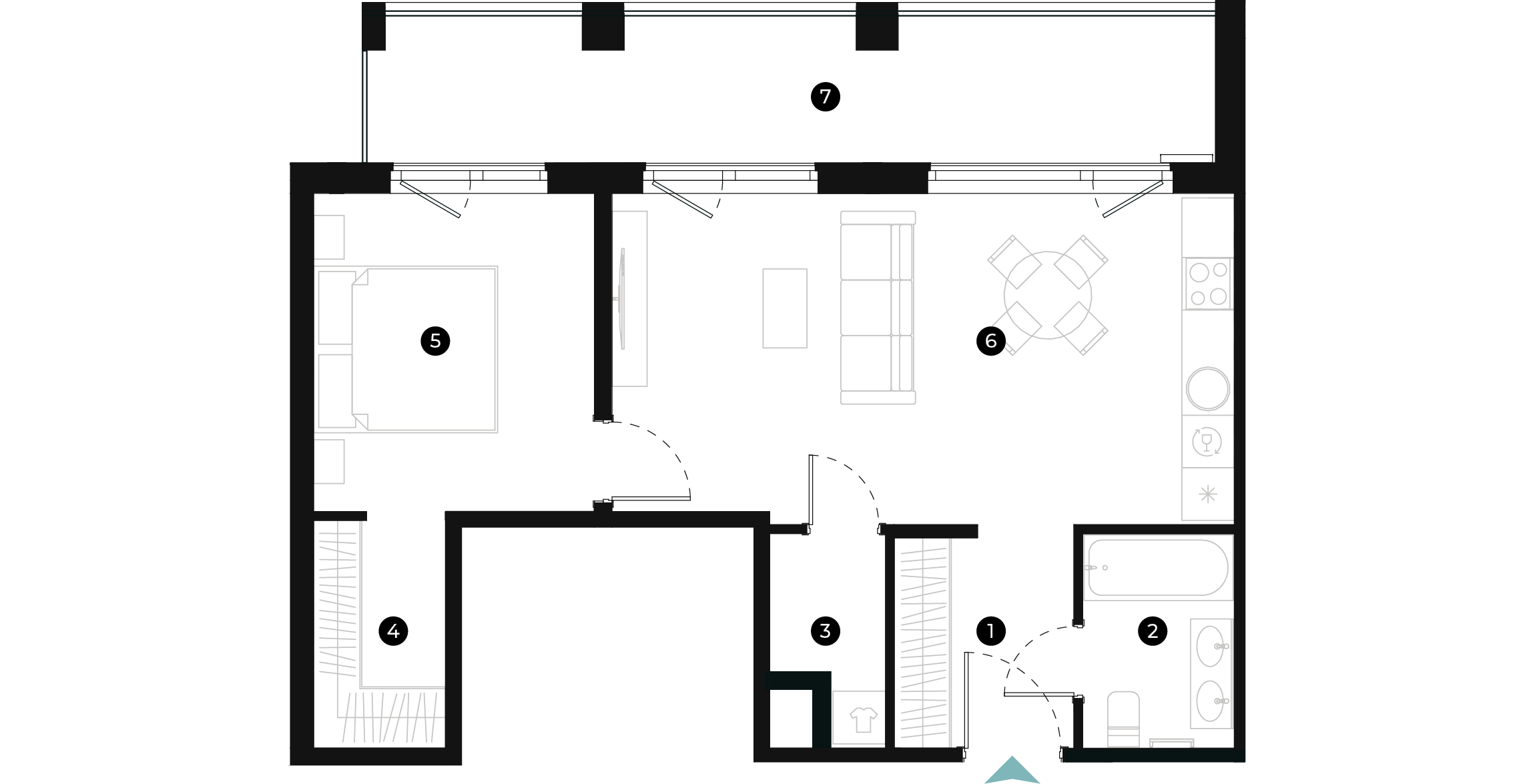 New Hanza apartamenti dzīvokļa plānojums