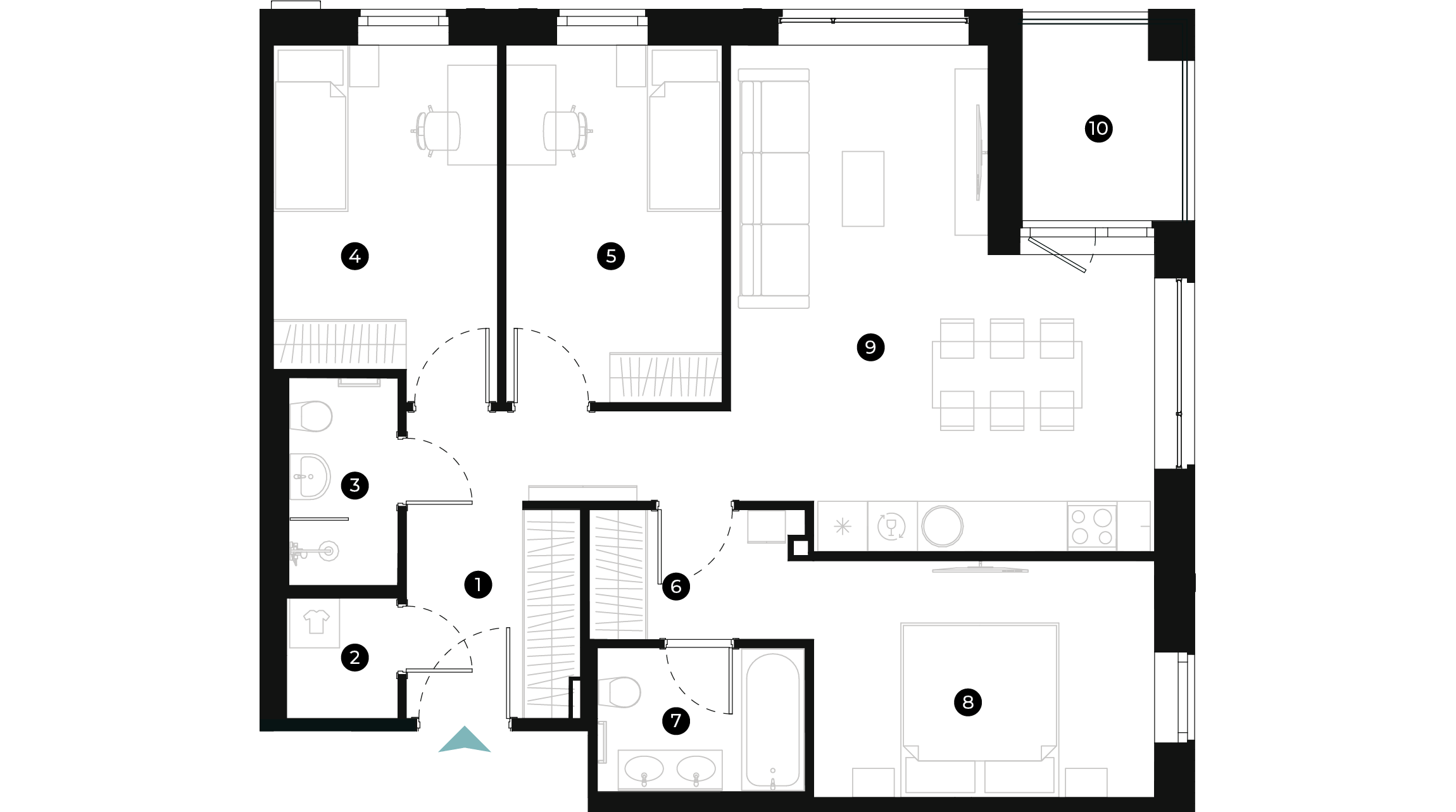 New Hanza apartamenti dzīvokļa plānojums