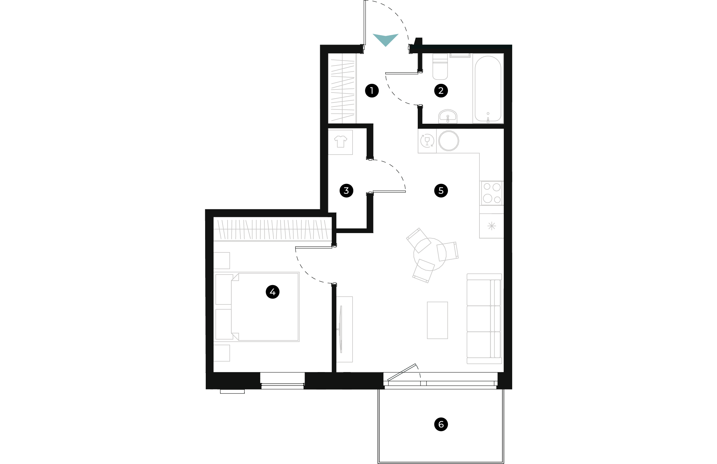 New Hanza apartamenti dzīvokļa plānojums