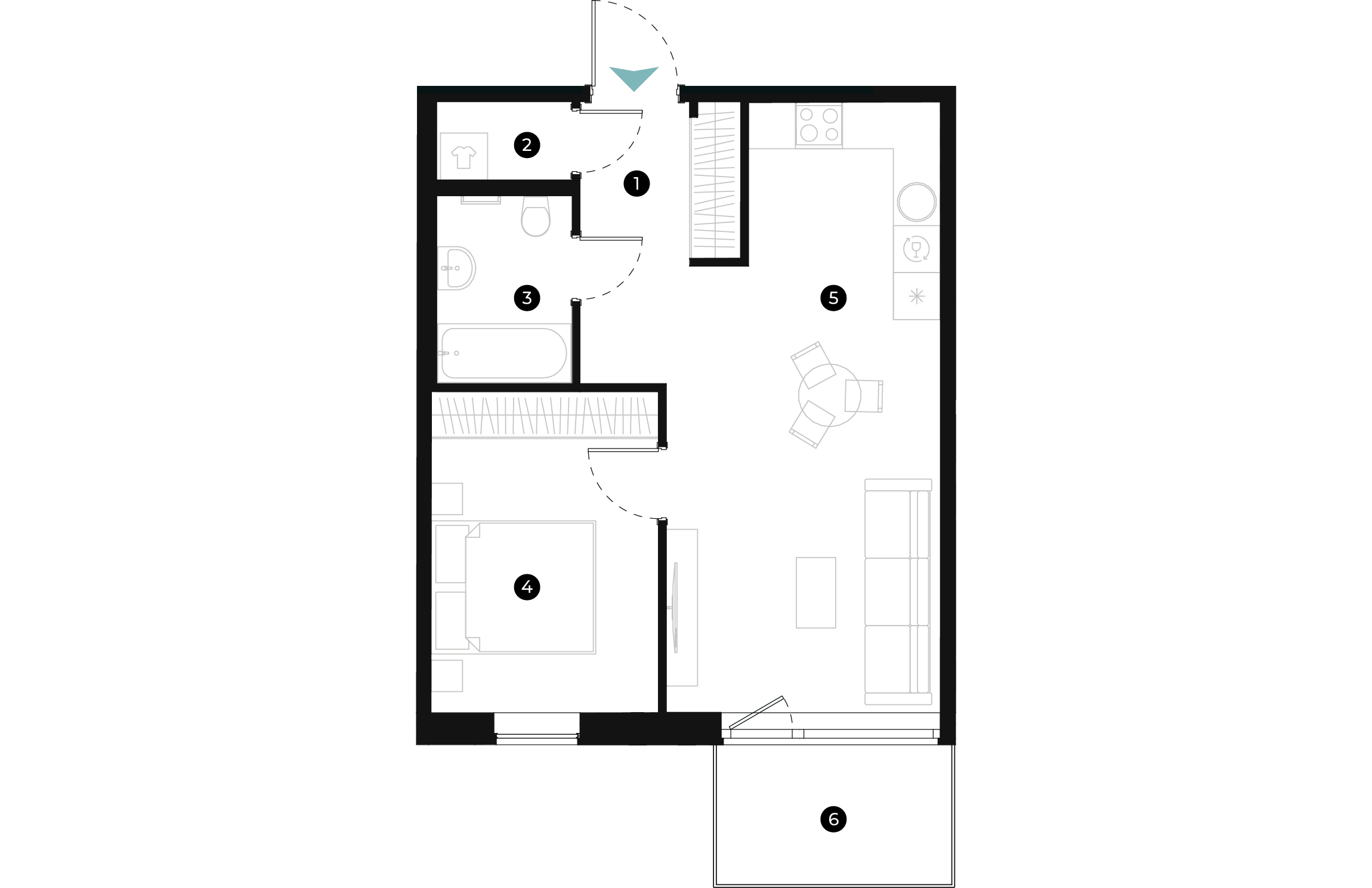 New Hanza apartamenti dzīvokļa plānojums