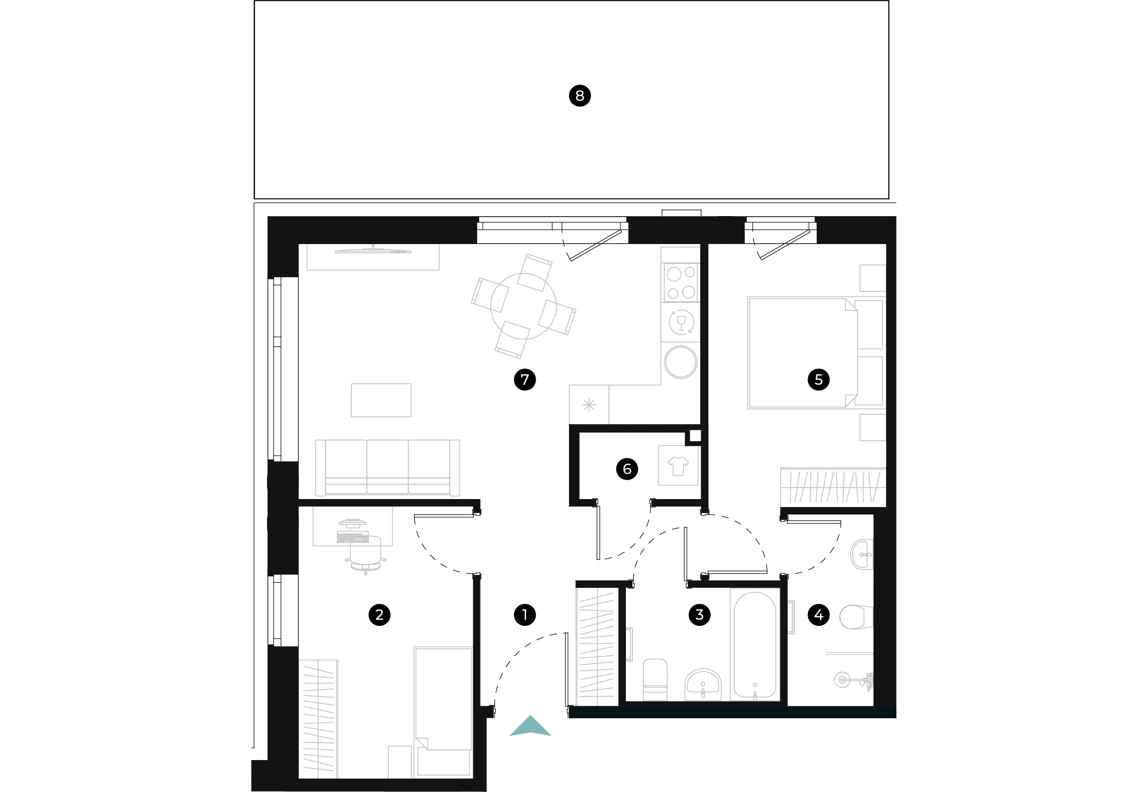 New Hanza apartamenti dzīvokļa plānojums