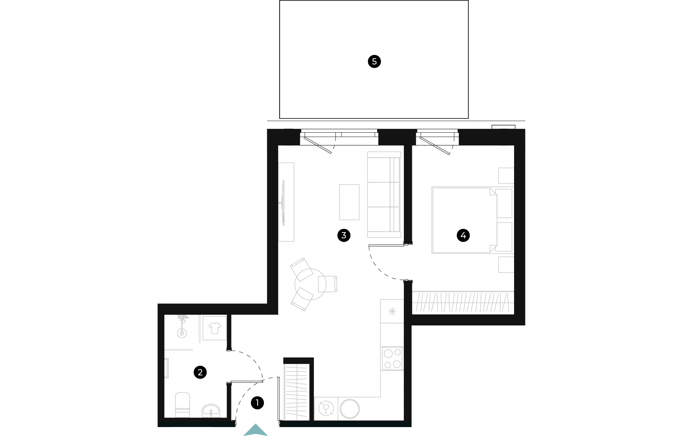 New Hanza apartamenti dzīvokļa plānojums