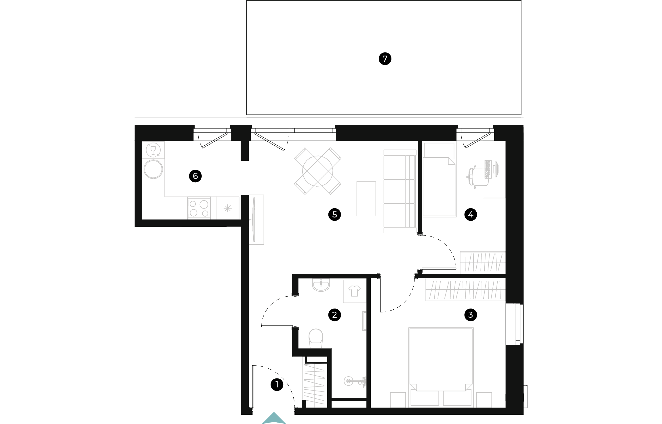 New Hanza apartamenti dzīvokļa plānojums