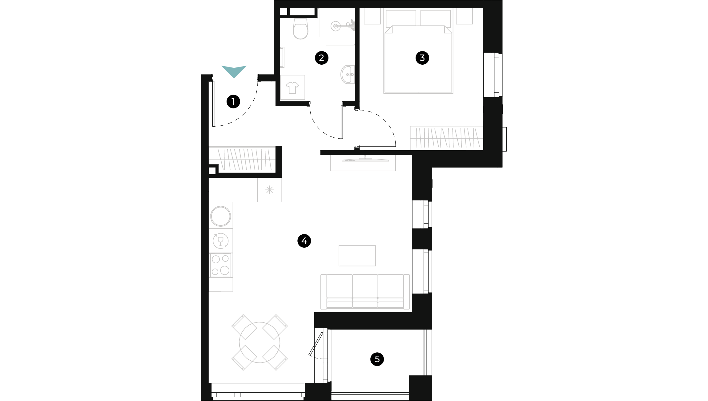 New Hanza apartamenti dzīvokļa plānojums