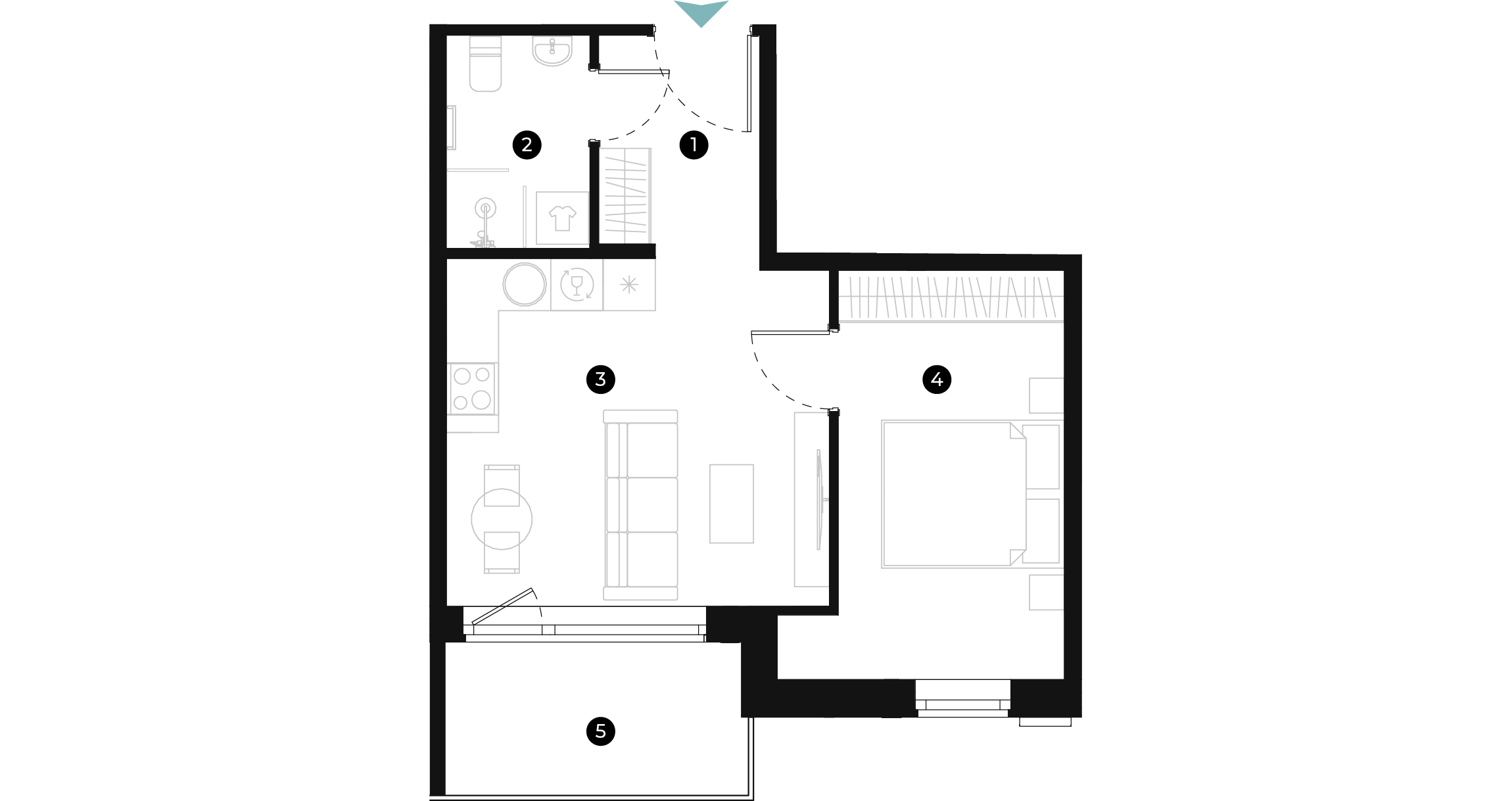 New Hanza apartamenti dzīvokļa plānojums