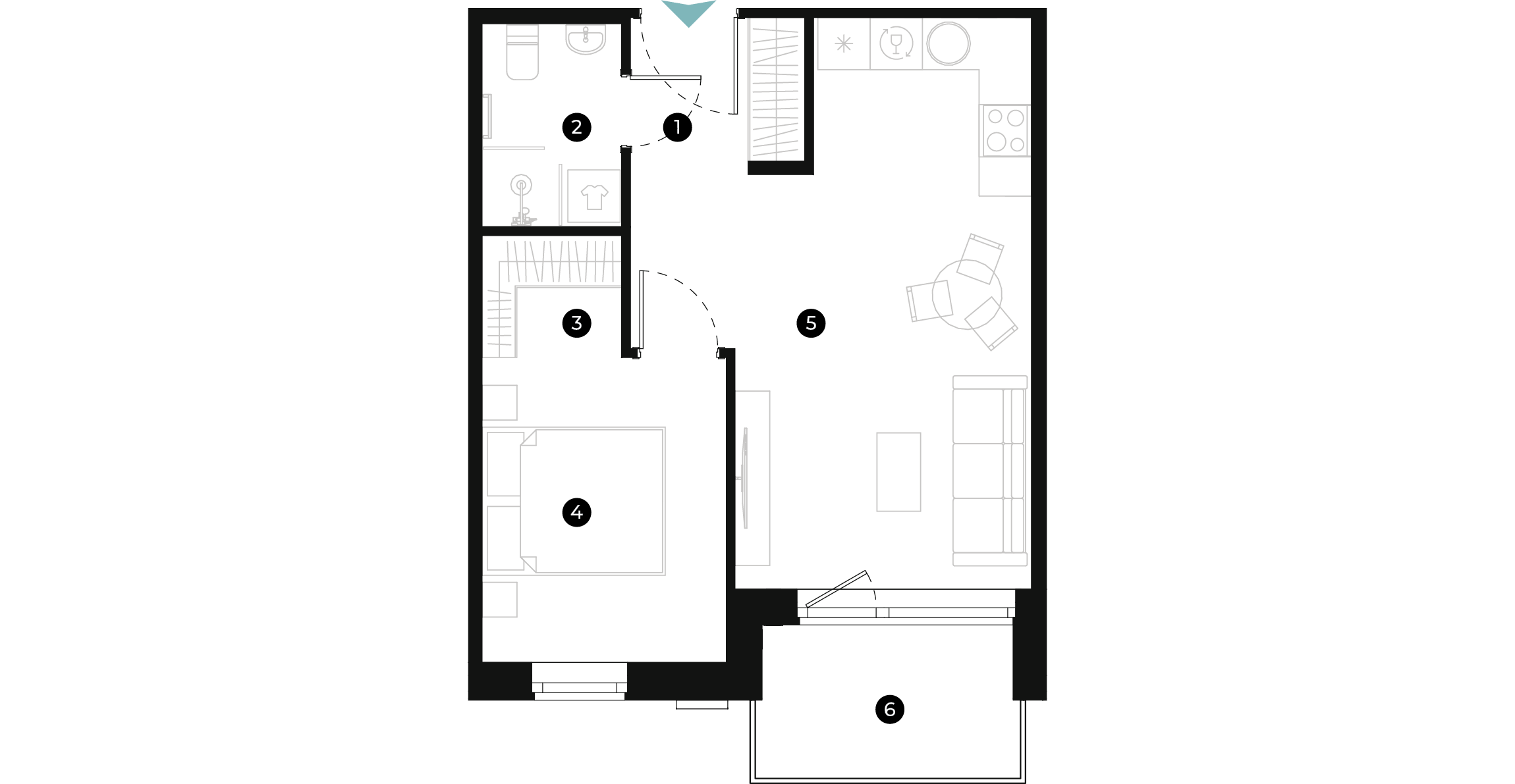 New Hanza apartamenti dzīvokļa plānojums