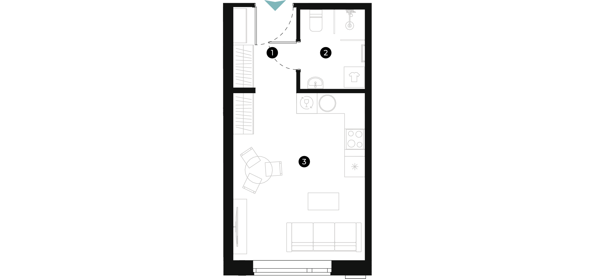 New Hanza apartamenti dzīvokļa plānojums