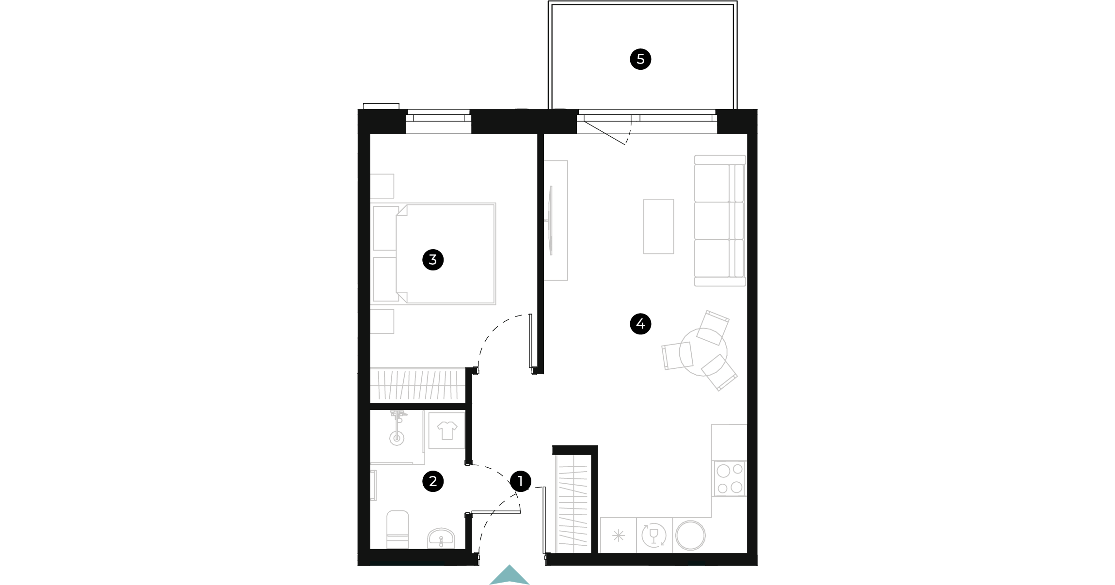New Hanza apartamenti dzīvokļa plānojums