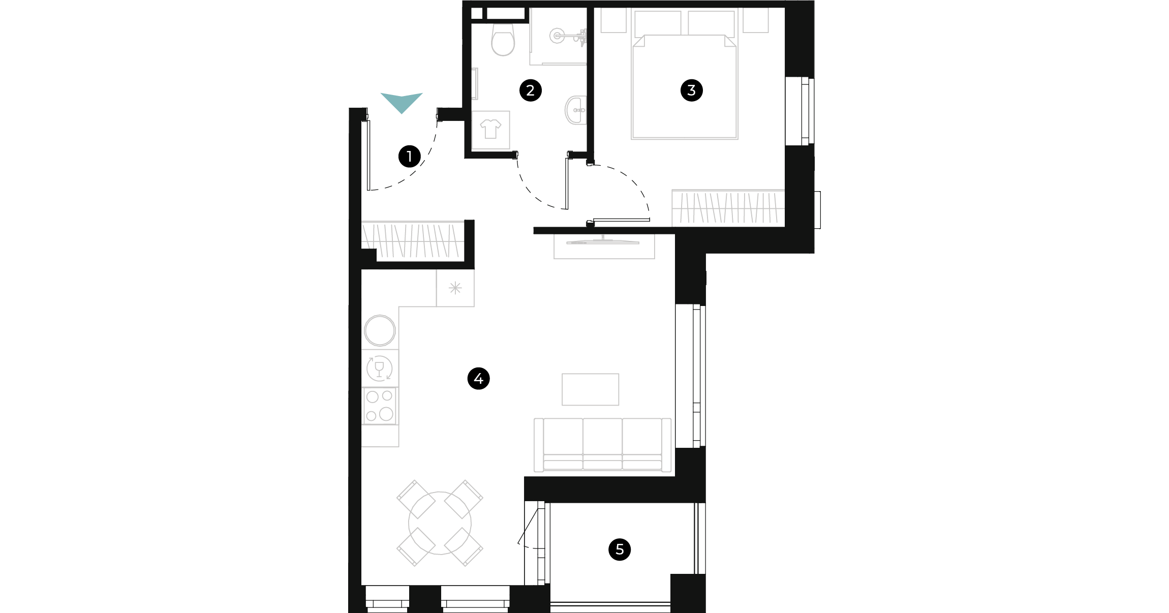 New Hanza apartamenti dzīvokļa plānojums