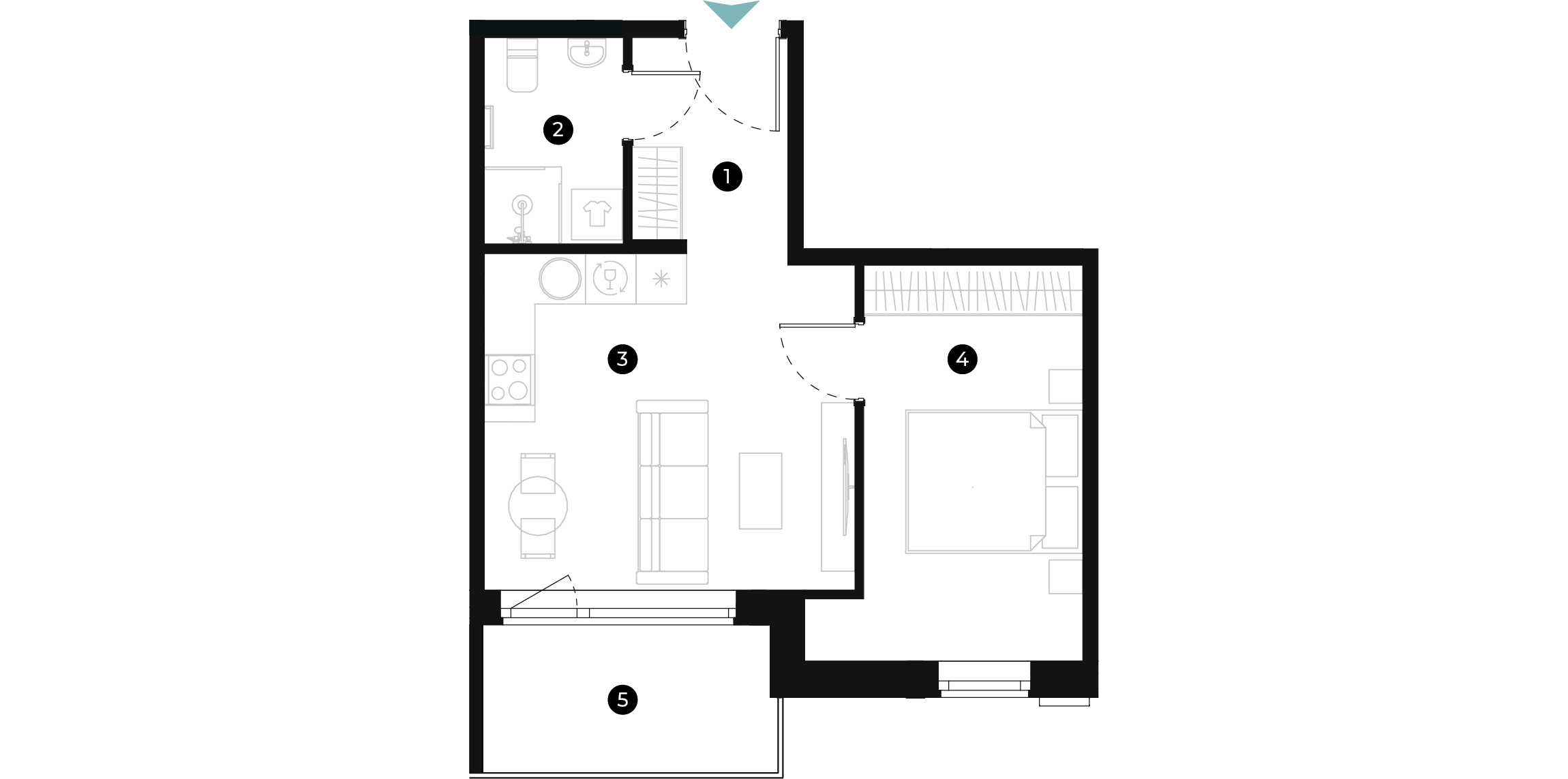 New Hanza apartamenti dzīvokļa plānojums