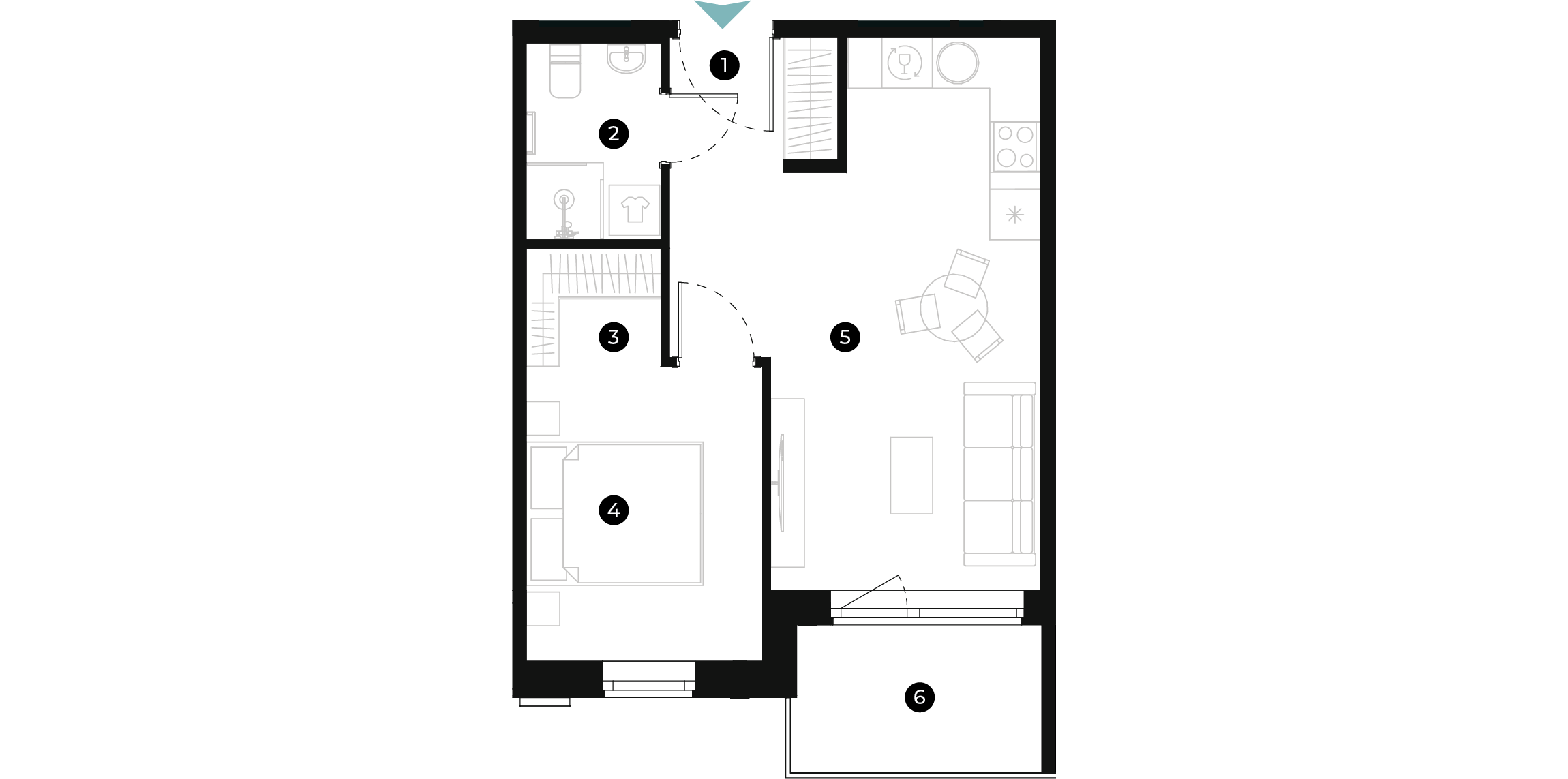 New Hanza apartamenti dzīvokļa plānojums