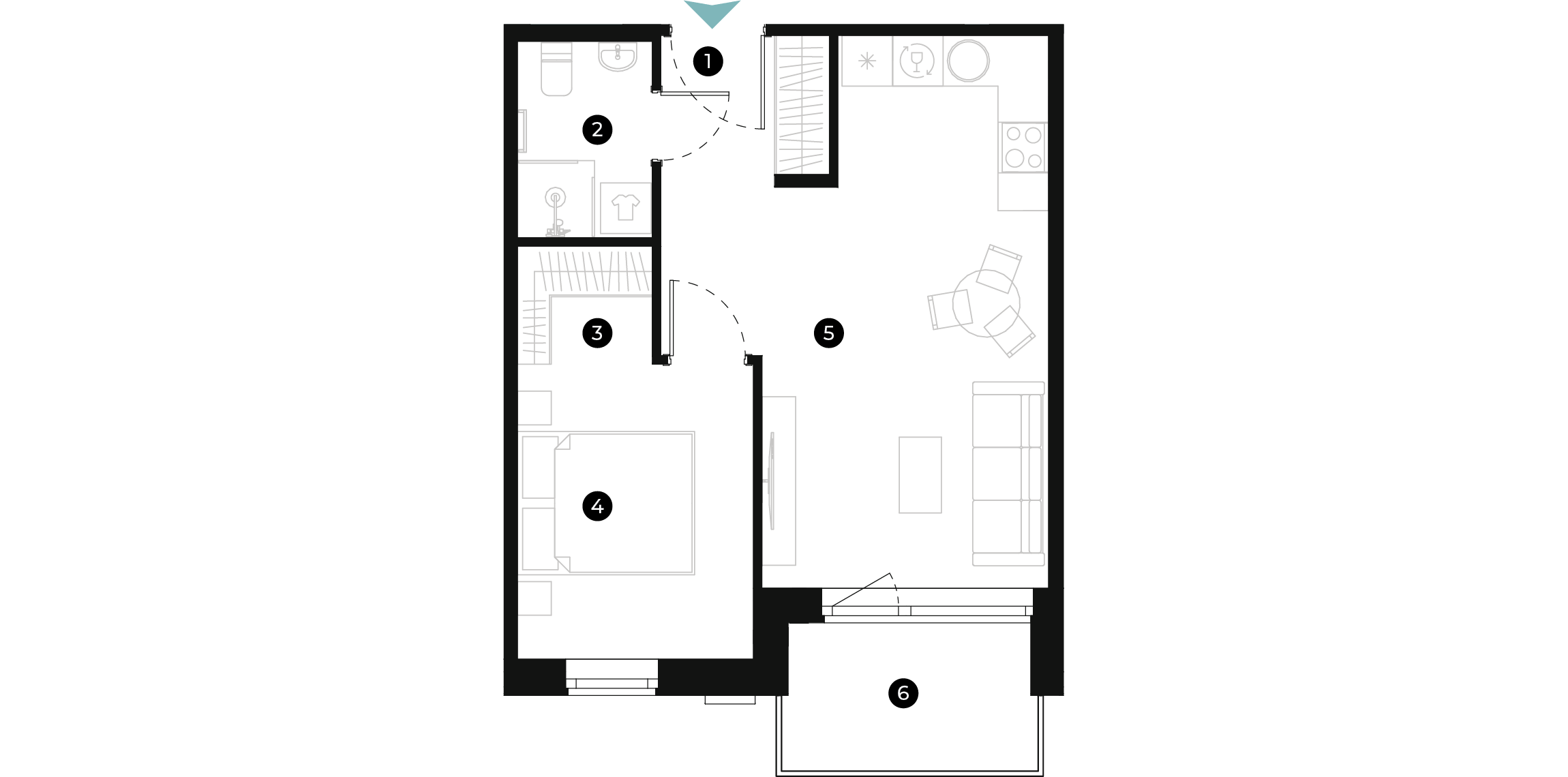 New Hanza apartamenti dzīvokļa plānojums
