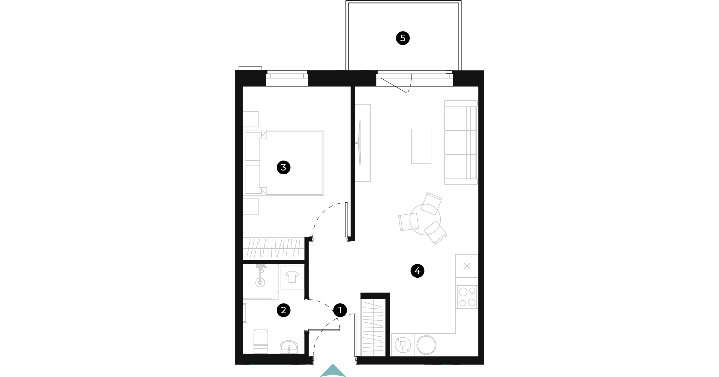 New Hanza apartamenti dzīvokļa plānojums