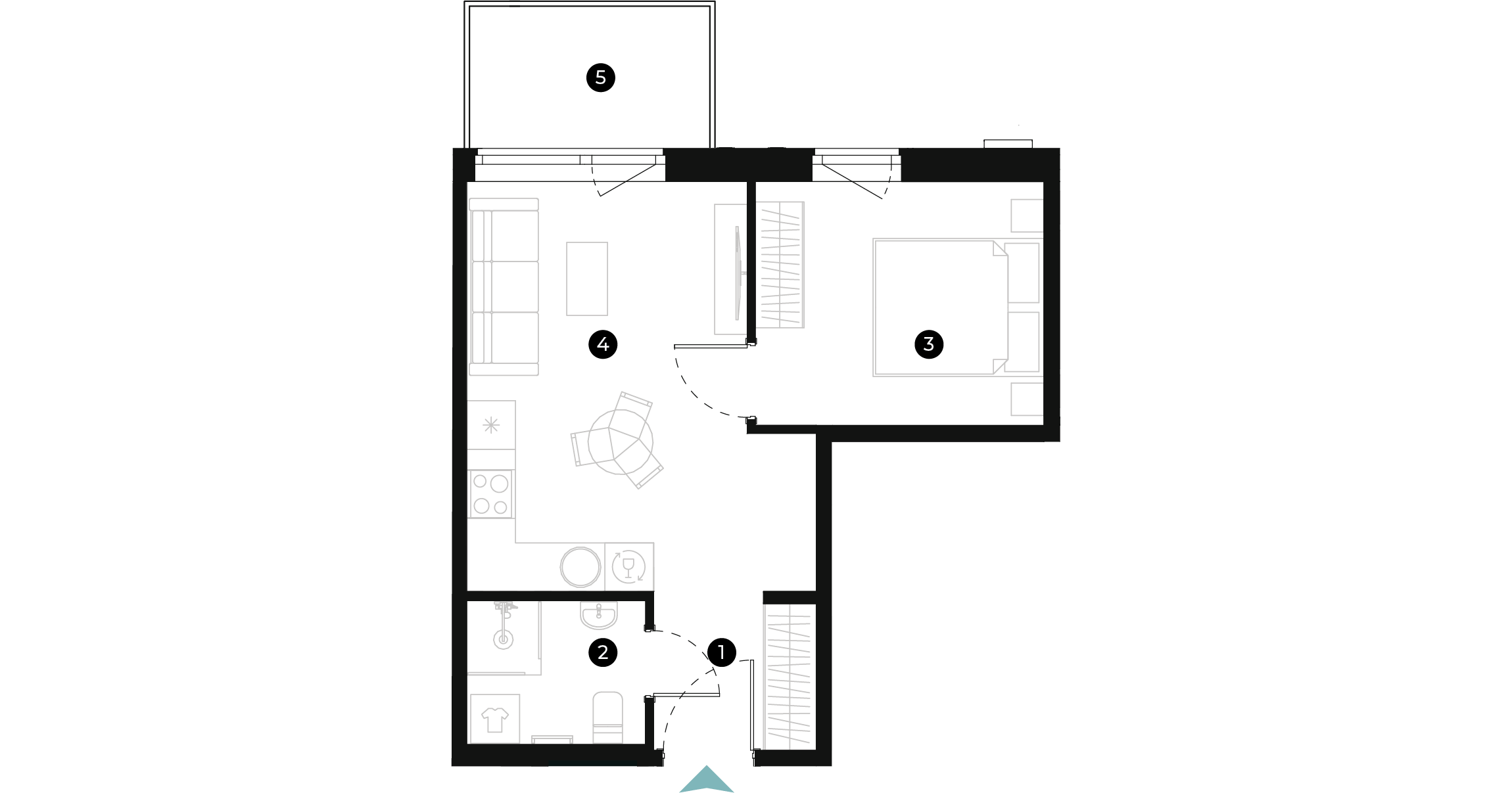 New Hanza apartamenti dzīvokļa plānojums