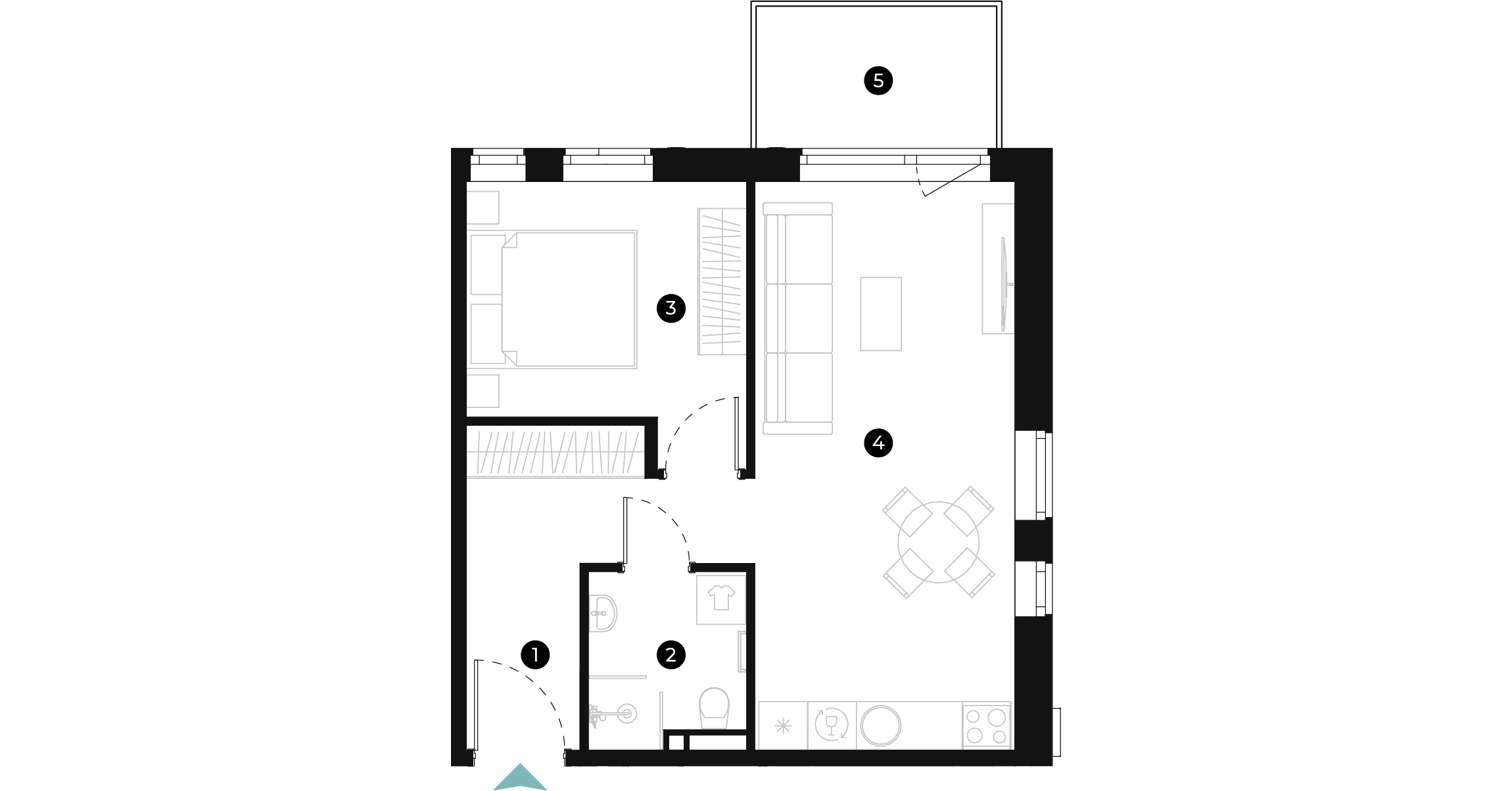 New Hanza apartamenti dzīvokļa plānojums