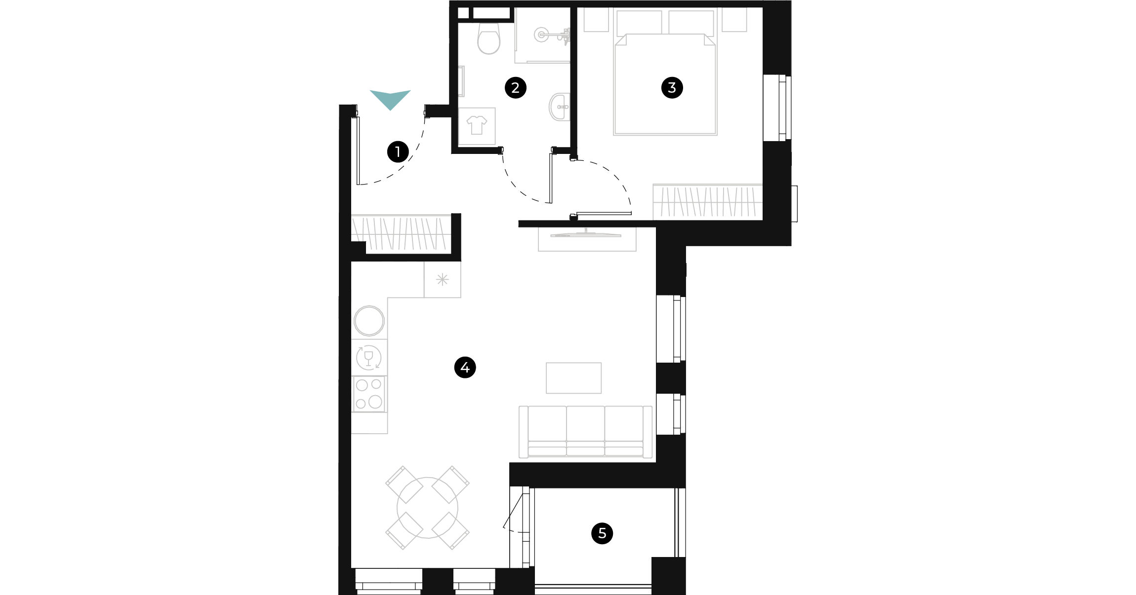 New Hanza apartamenti dzīvokļa plānojums