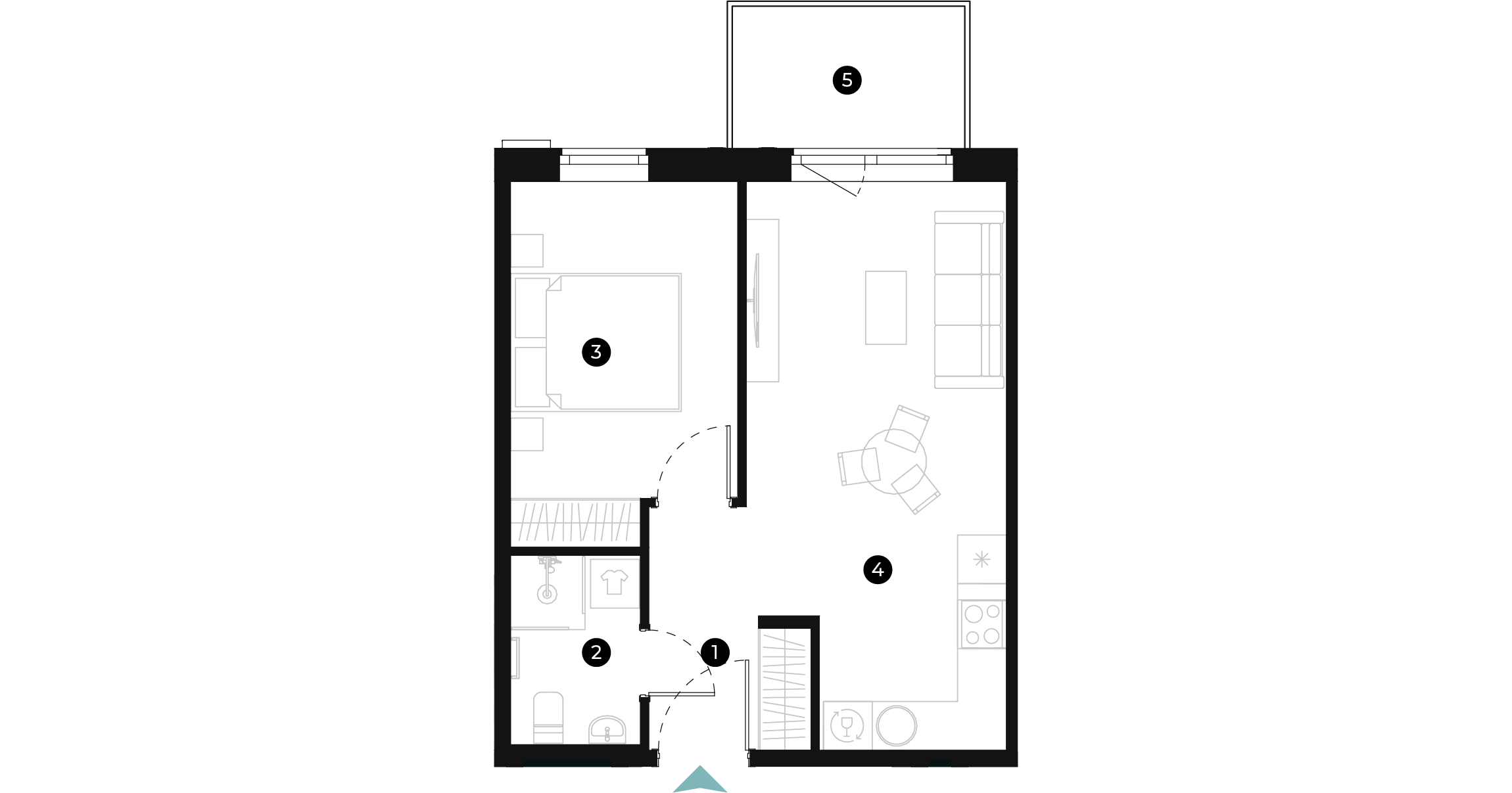 New Hanza apartamenti dzīvokļa plānojums