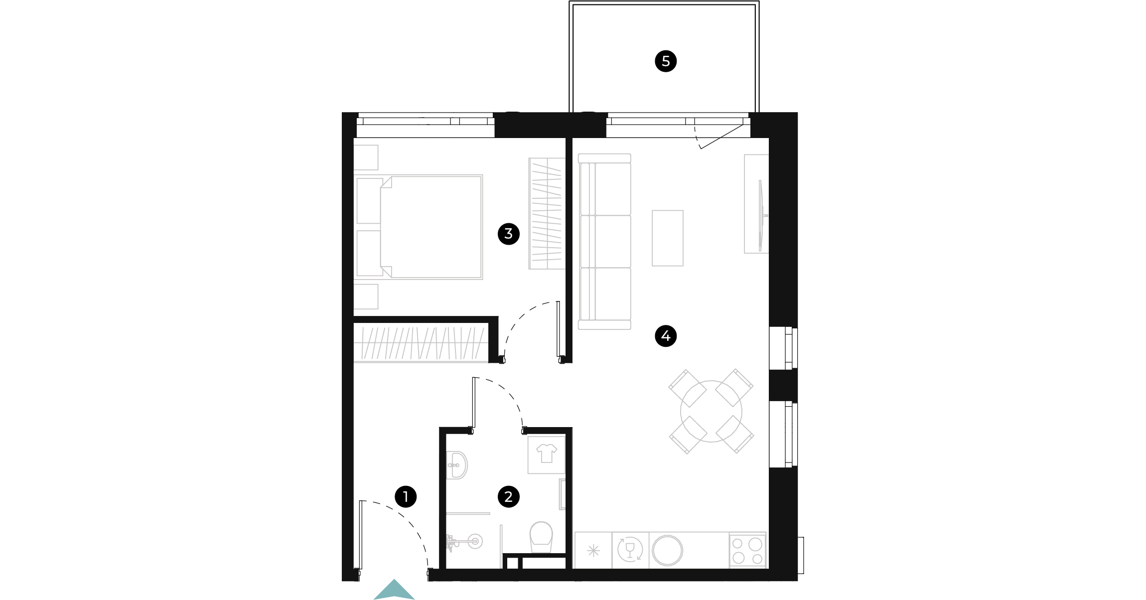 New Hanza apartamenti dzīvokļa plānojums