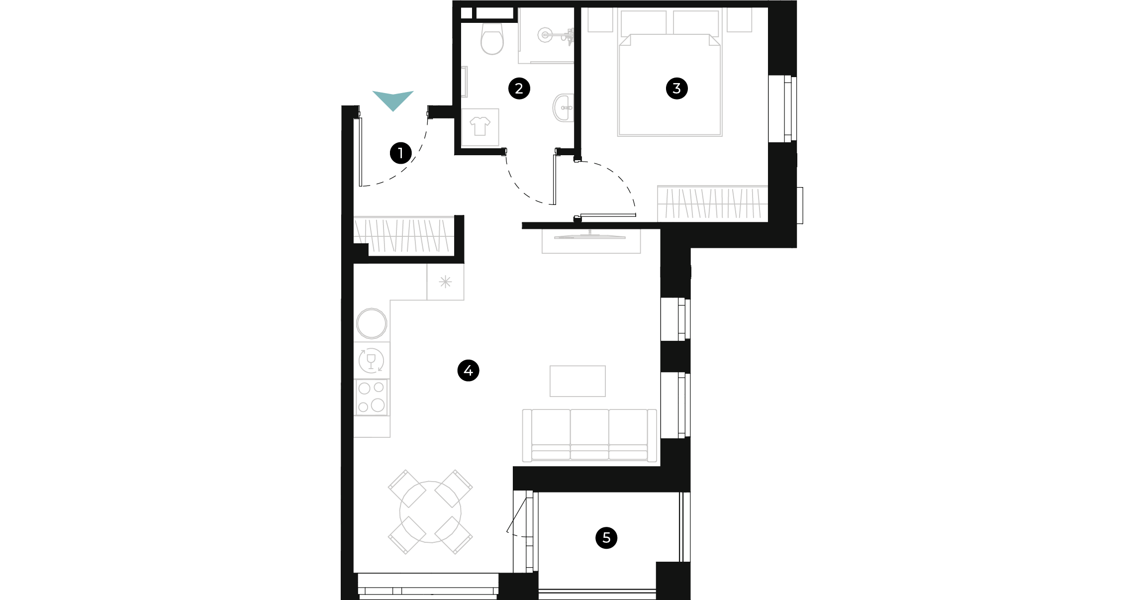 New Hanza apartamenti dzīvokļa plānojums