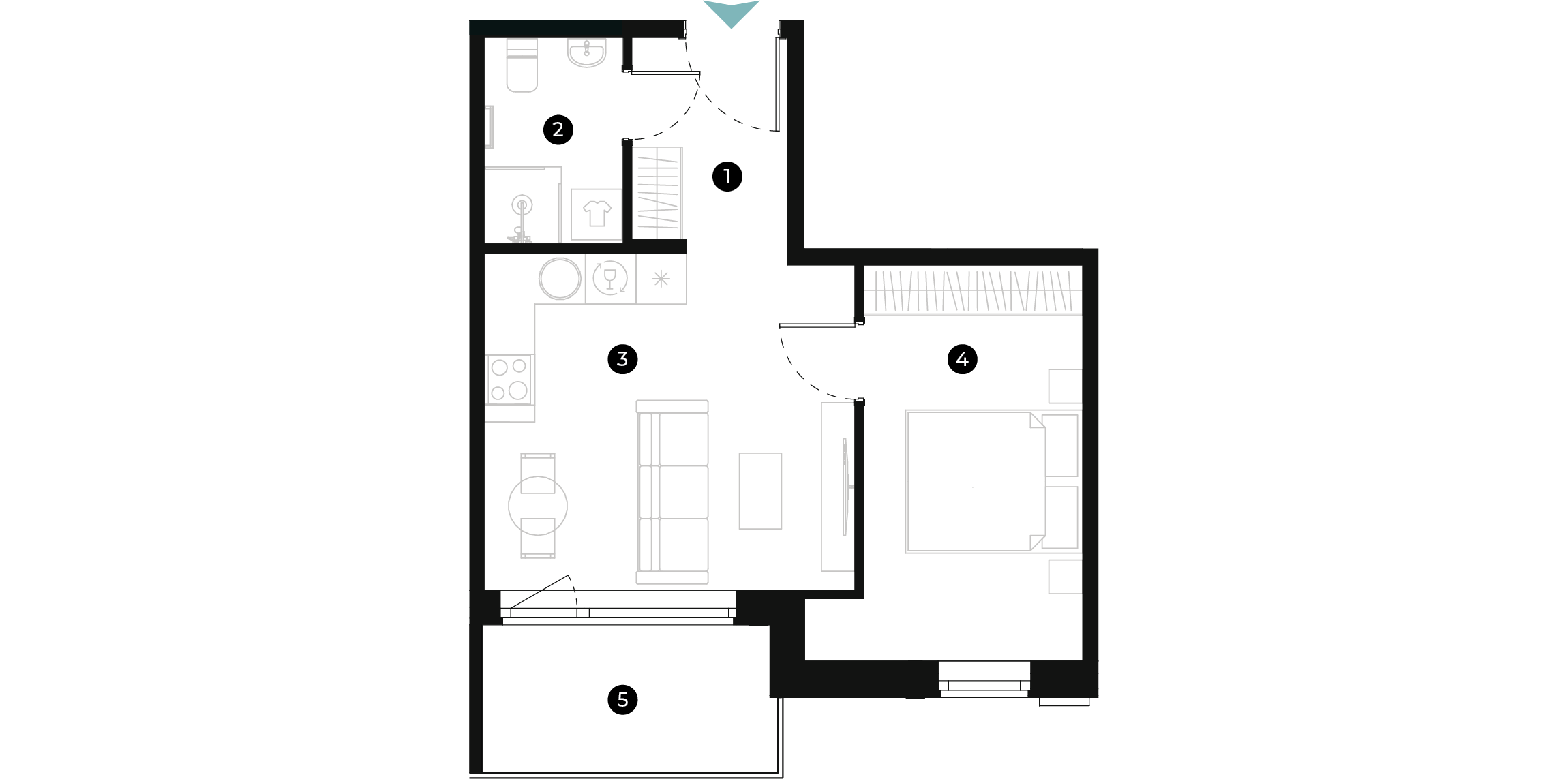 New Hanza apartamenti dzīvokļa plānojums