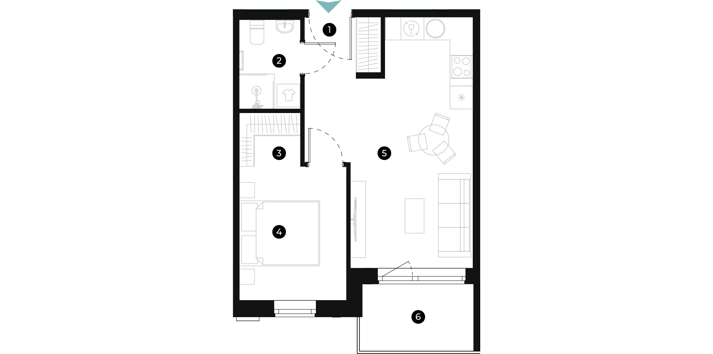 New Hanza apartamenti dzīvokļa plānojums