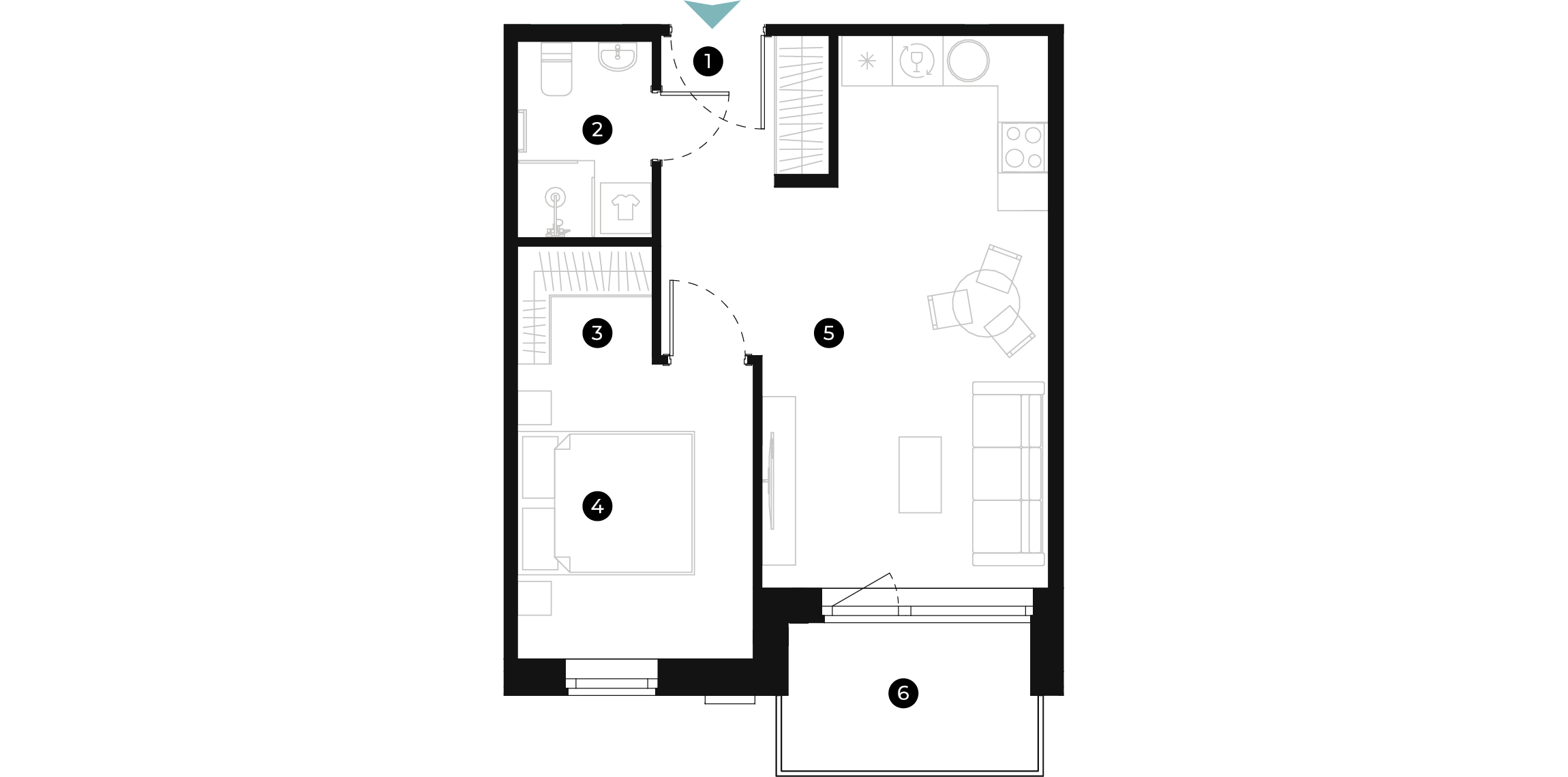 New Hanza apartamenti dzīvokļa plānojums