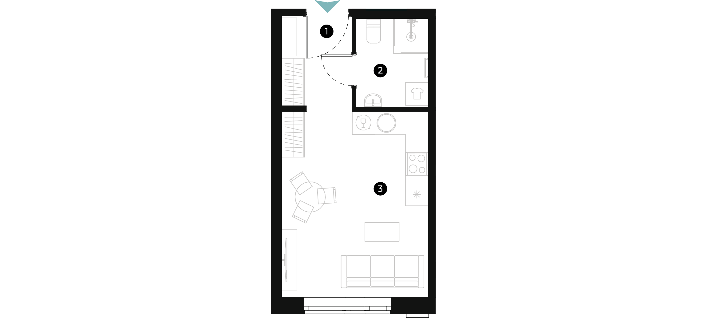 New Hanza apartamenti dzīvokļa plānojums