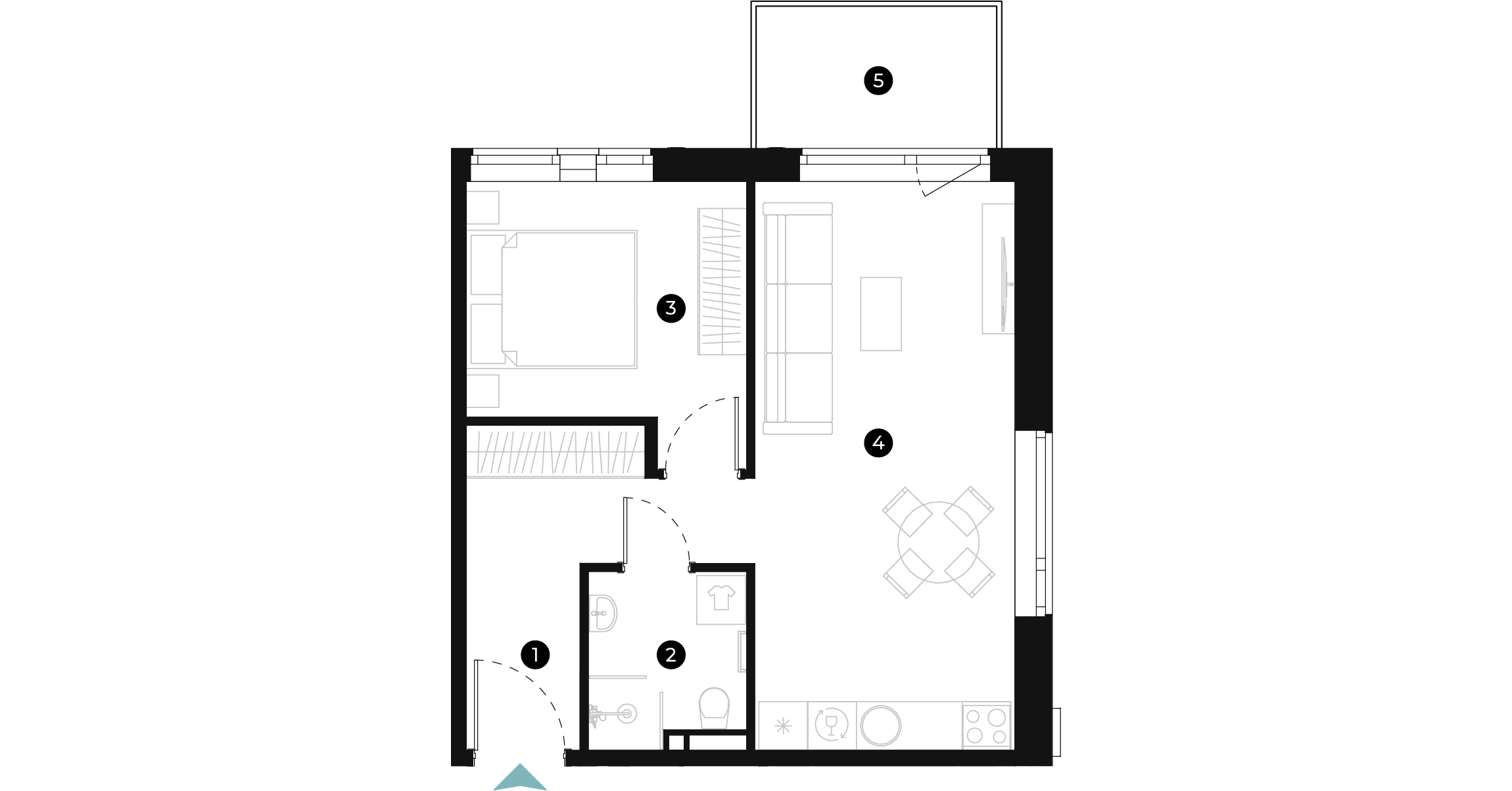 New Hanza apartamenti dzīvokļa plānojums