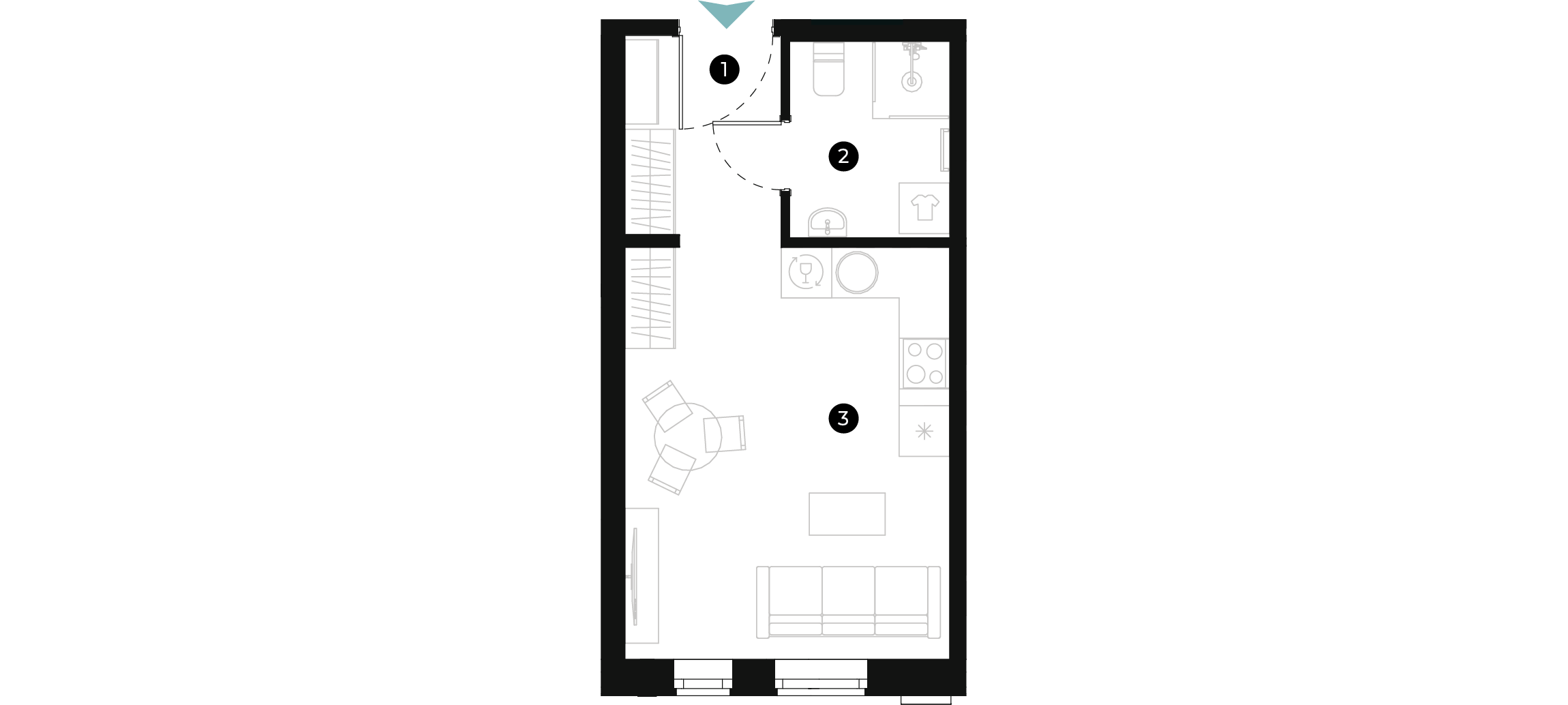 New Hanza apartamenti dzīvokļa plānojums