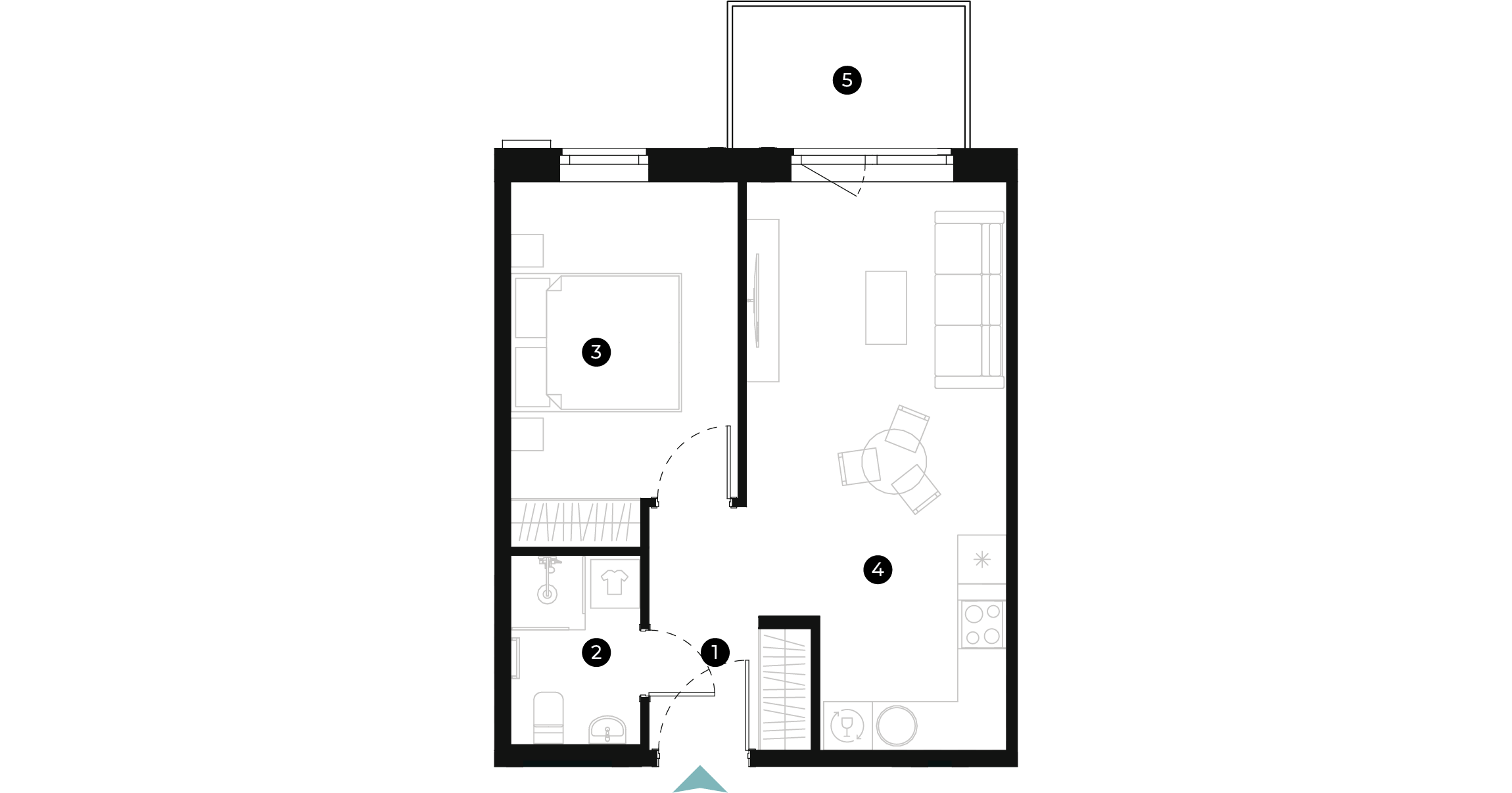 New Hanza apartamenti dzīvokļa plānojums