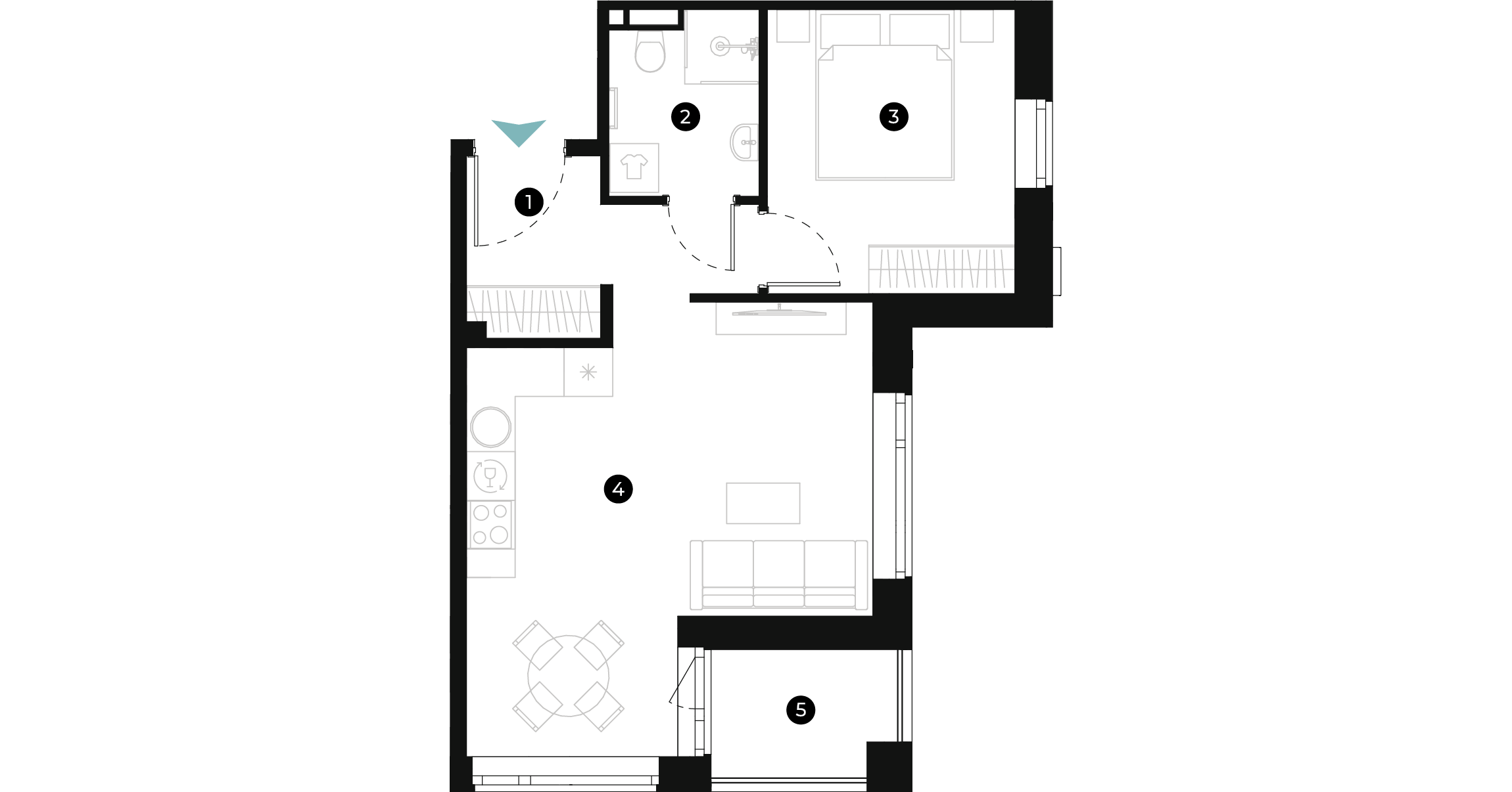 New Hanza apartamenti dzīvokļa plānojums