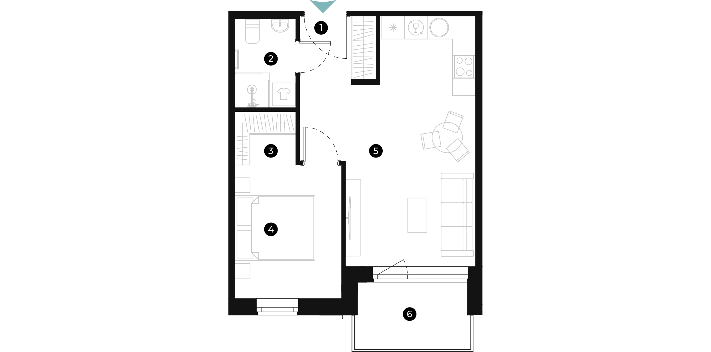 New Hanza apartamenti dzīvokļa plānojums