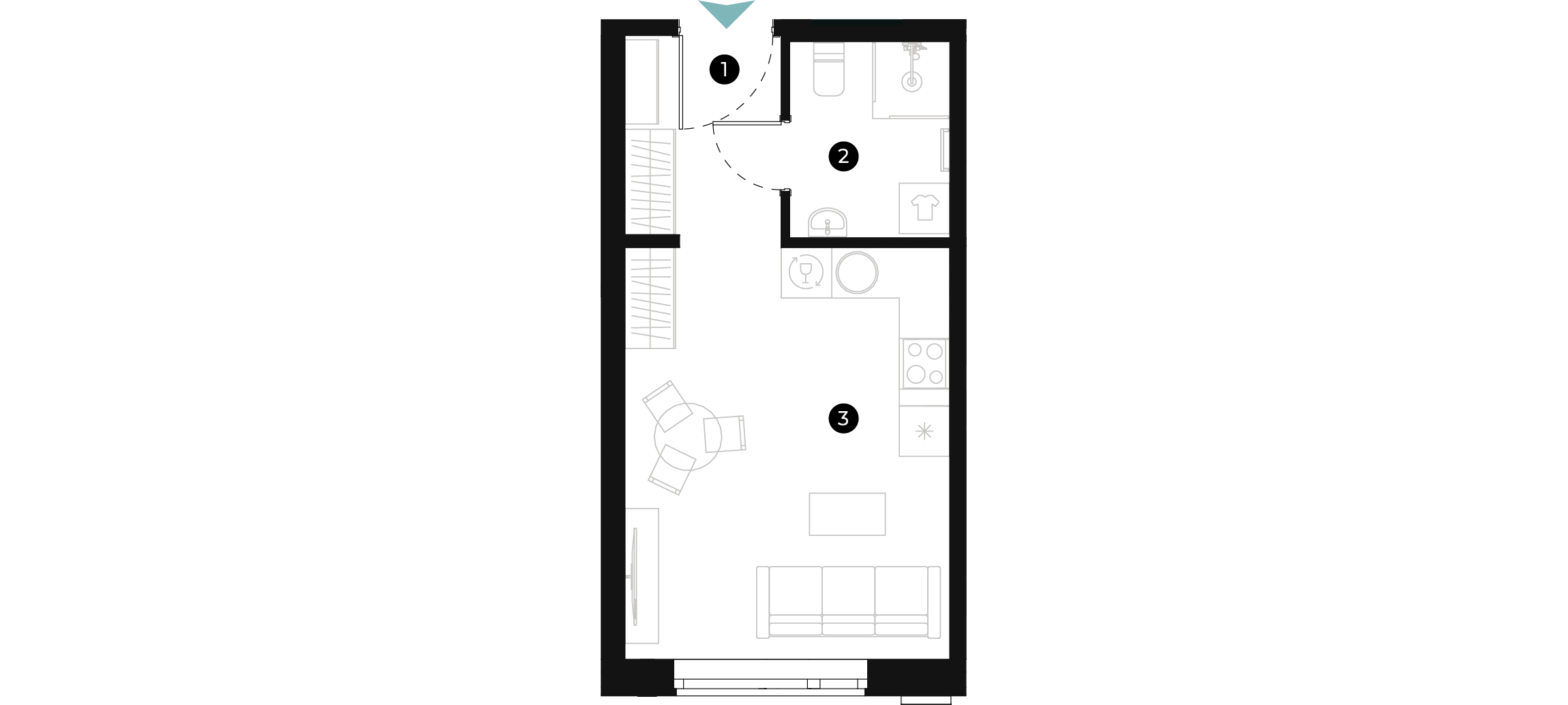 New Hanza apartamenti dzīvokļa plānojums