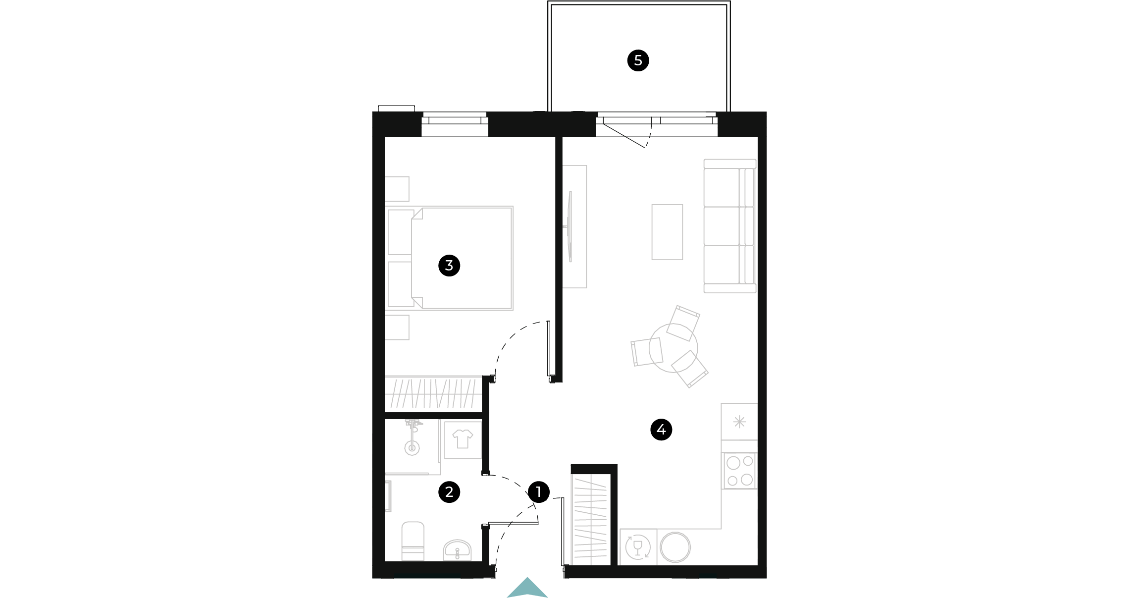 New Hanza apartamenti dzīvokļa plānojums