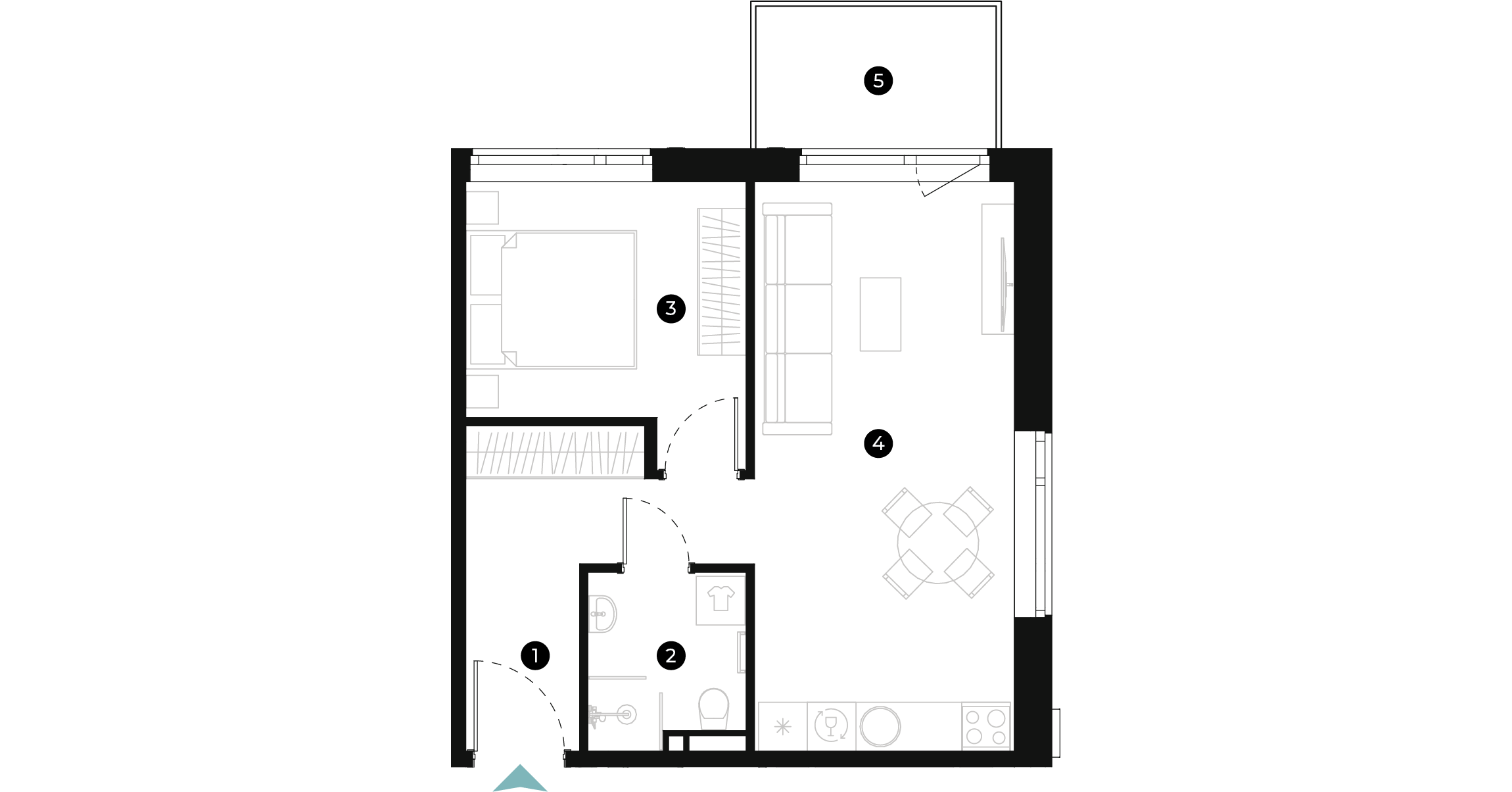 New Hanza apartamenti dzīvokļa plānojums