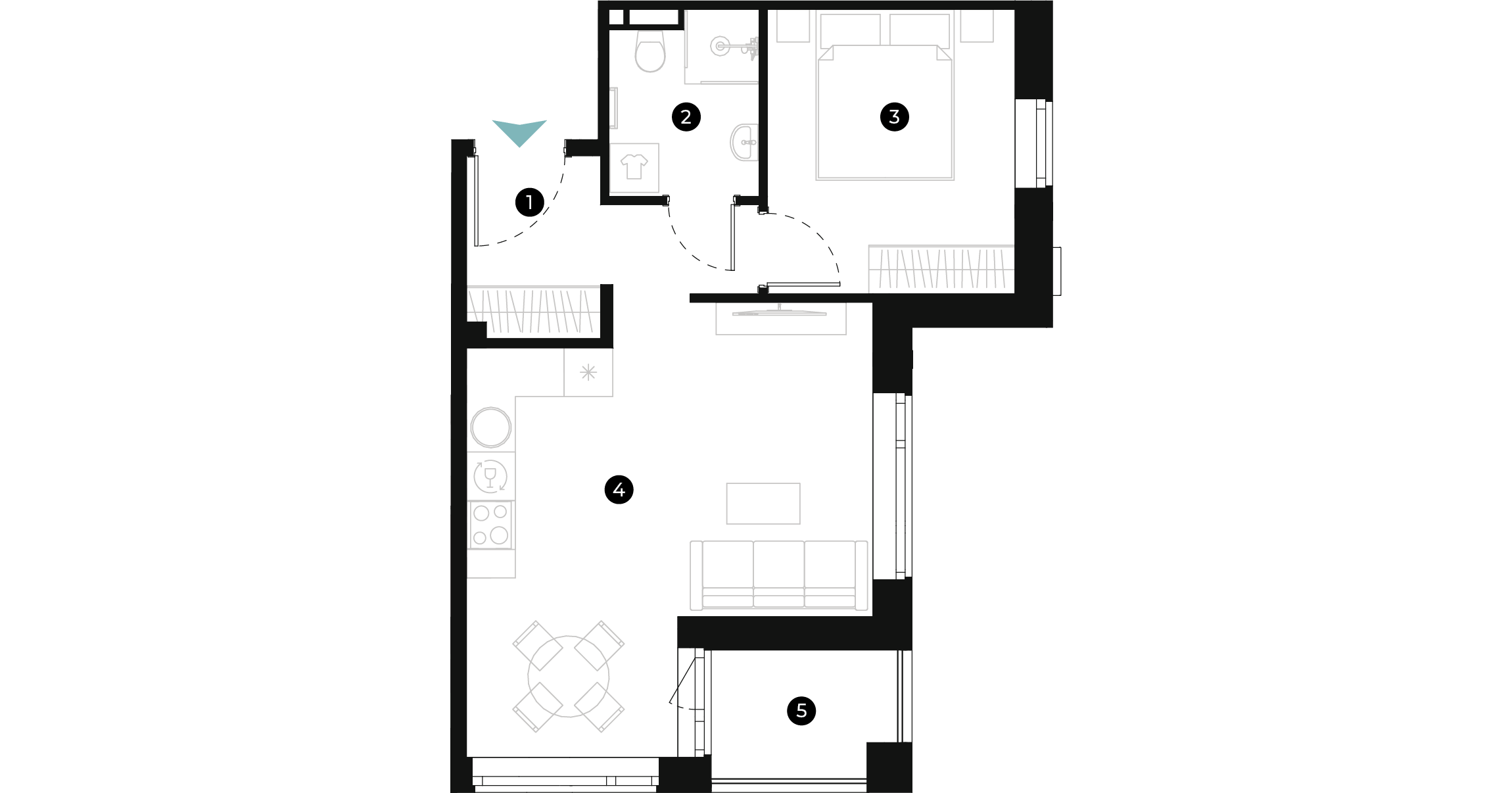 New Hanza apartamenti dzīvokļa plānojums