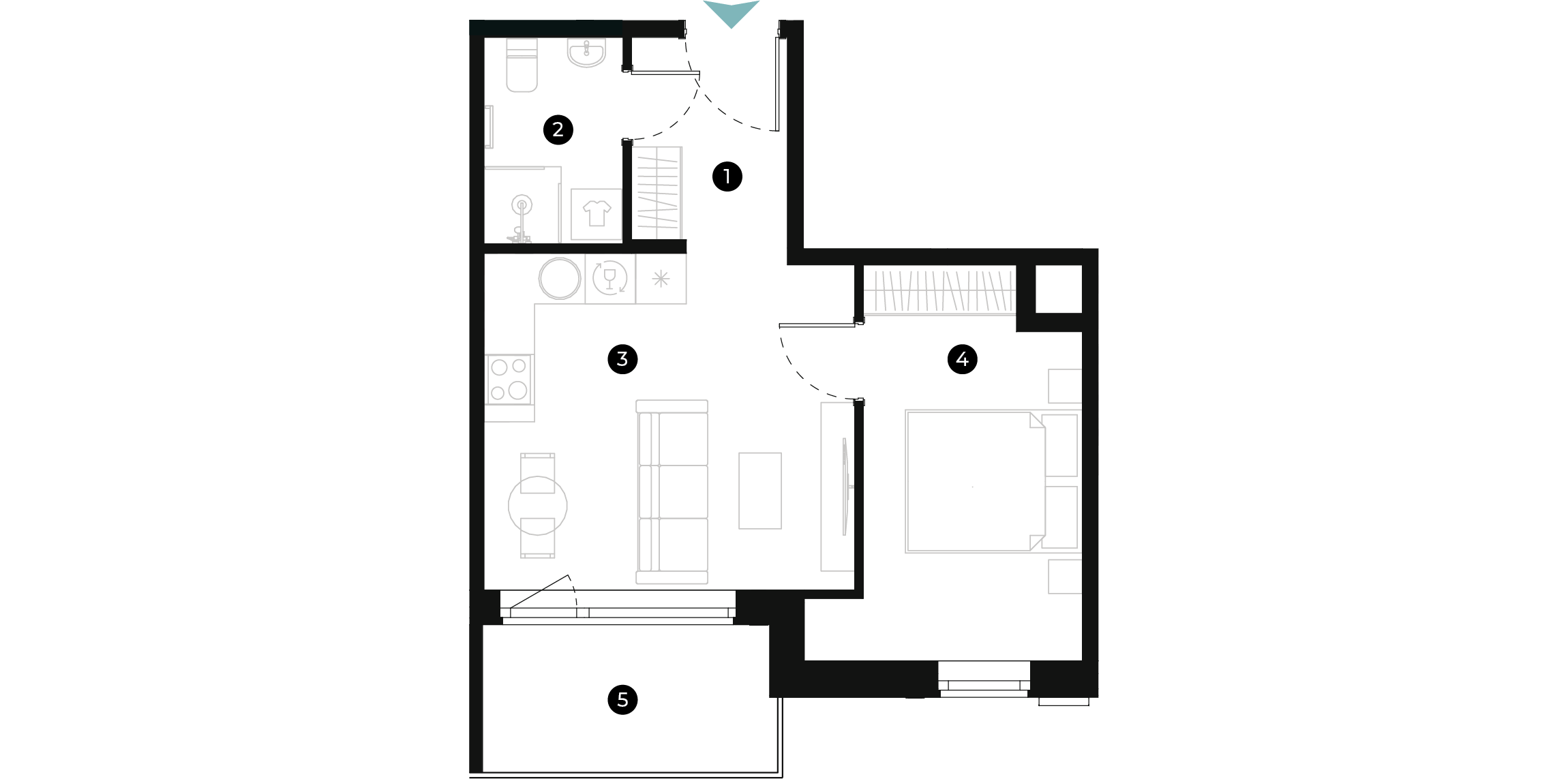 New Hanza apartamenti dzīvokļa plānojums