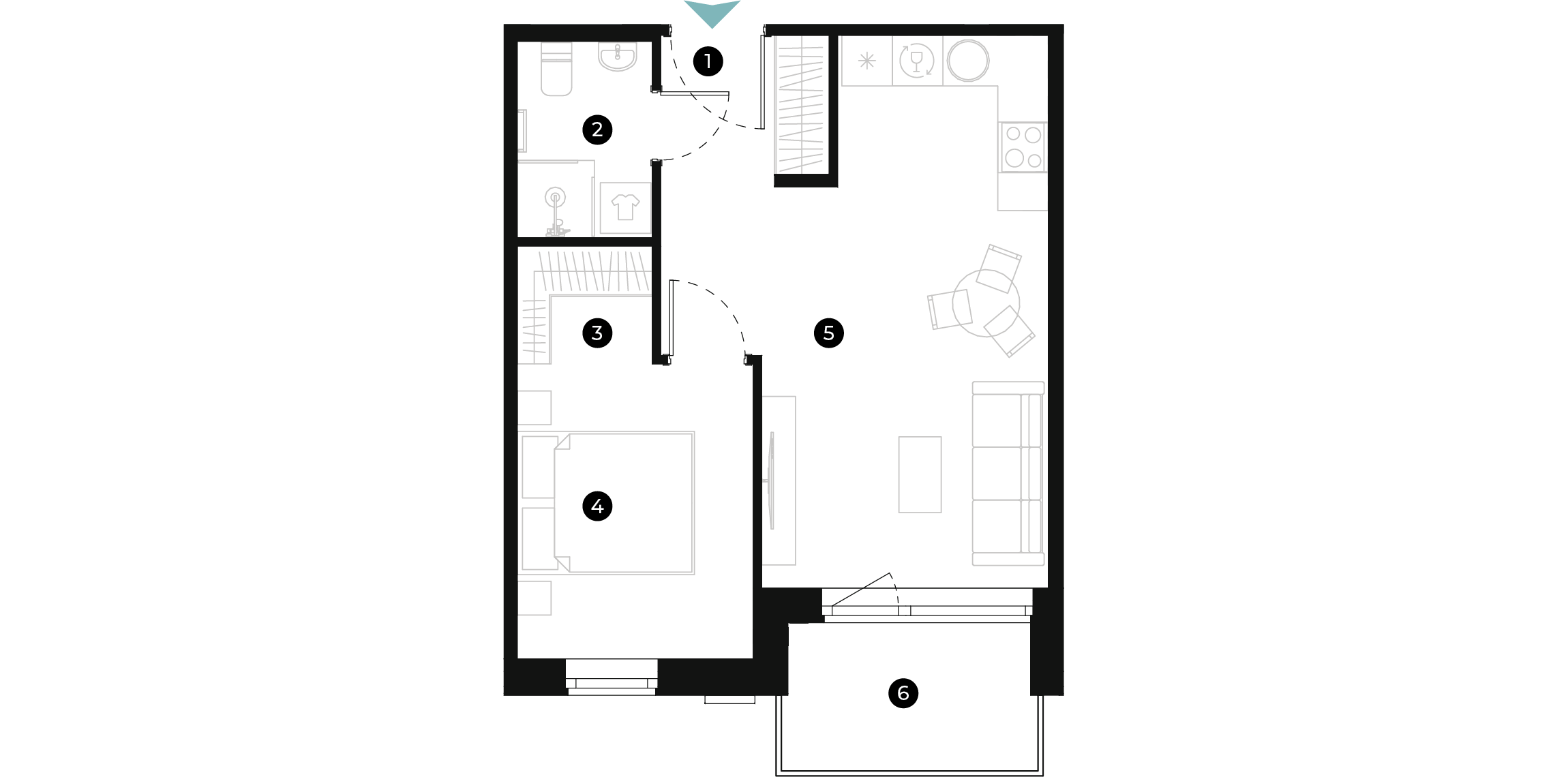 New Hanza apartamenti dzīvokļa plānojums