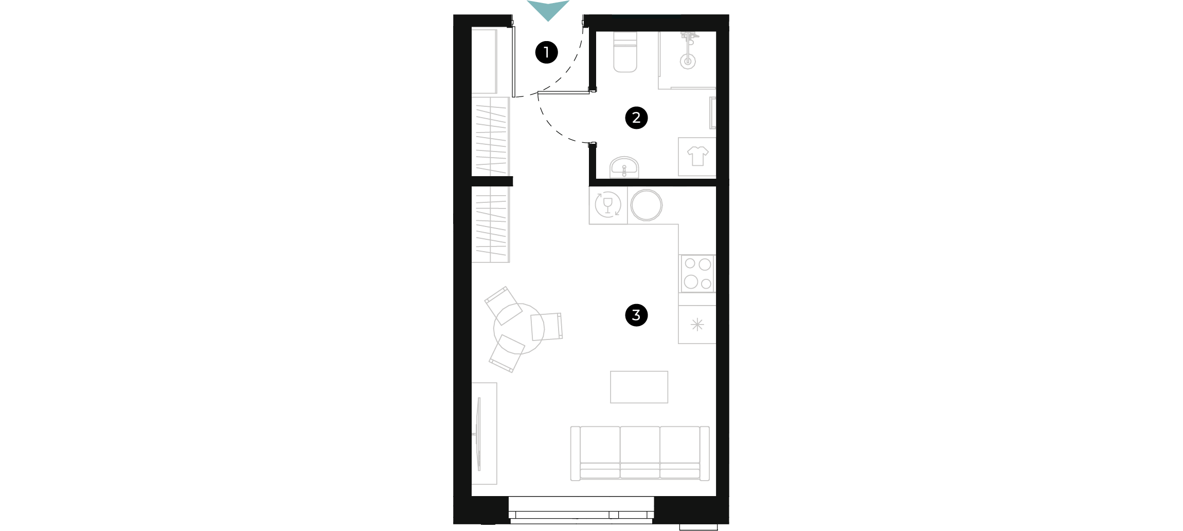 New Hanza apartamenti dzīvokļa plānojums