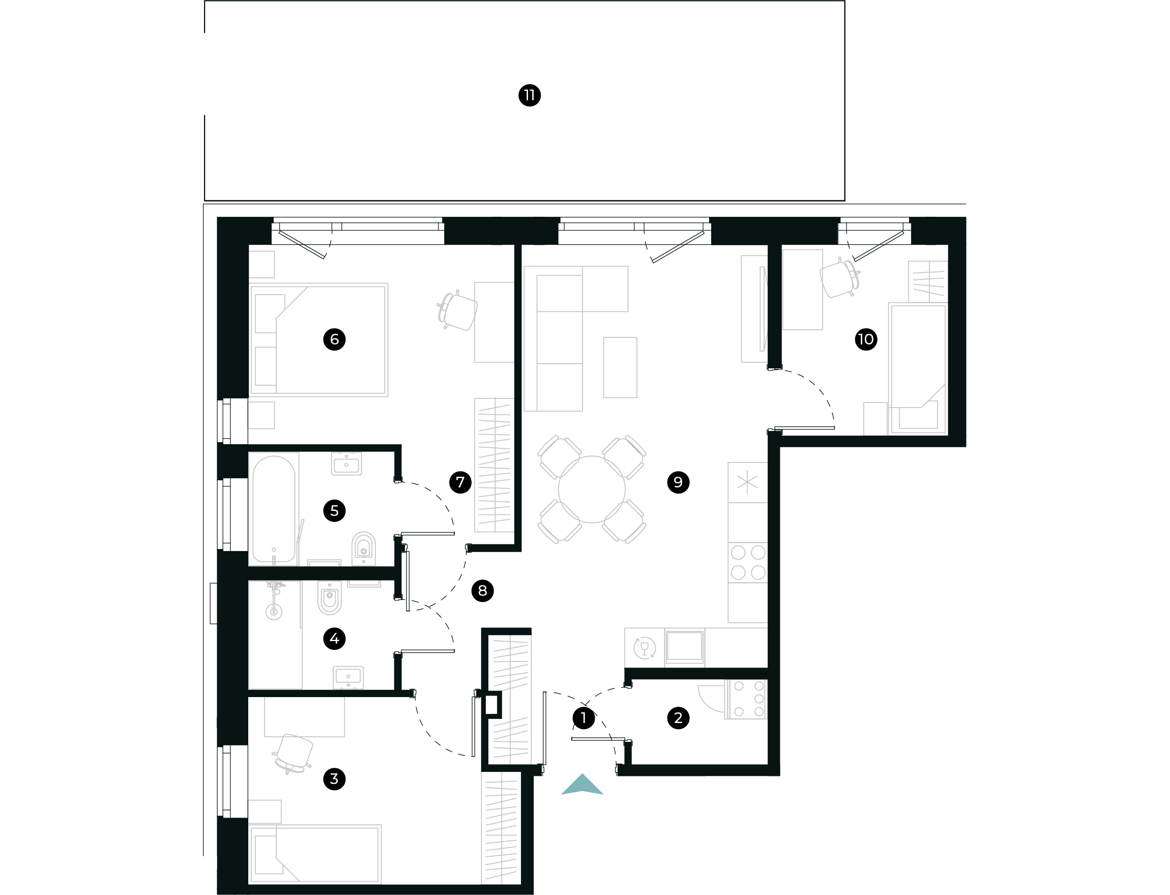 New Hanza apartamenti dzīvokļa plānojums
