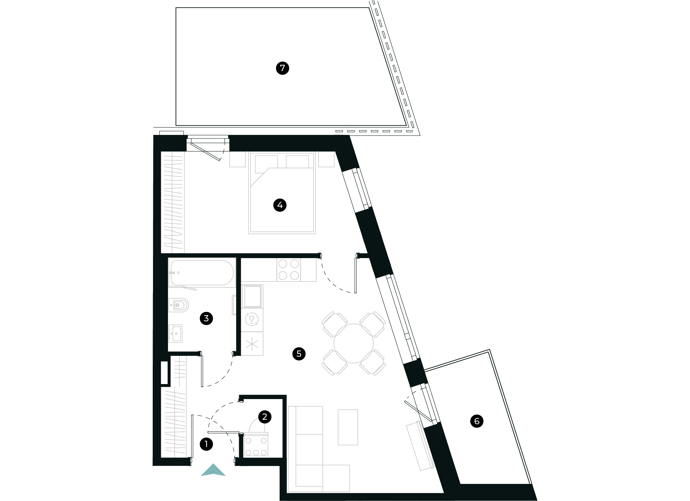 New Hanza apartamenti dzīvokļa plānojums