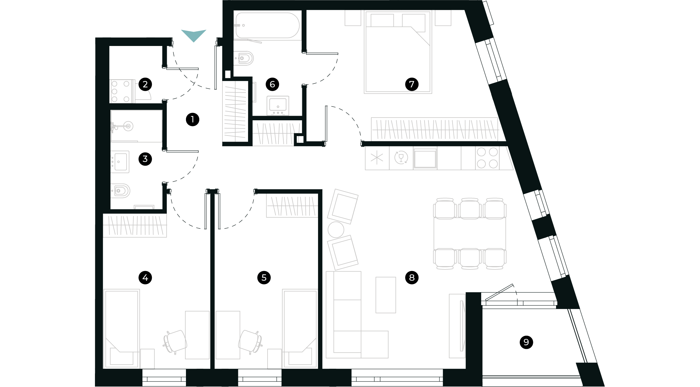 New Hanza apartamenti dzīvokļa plānojums