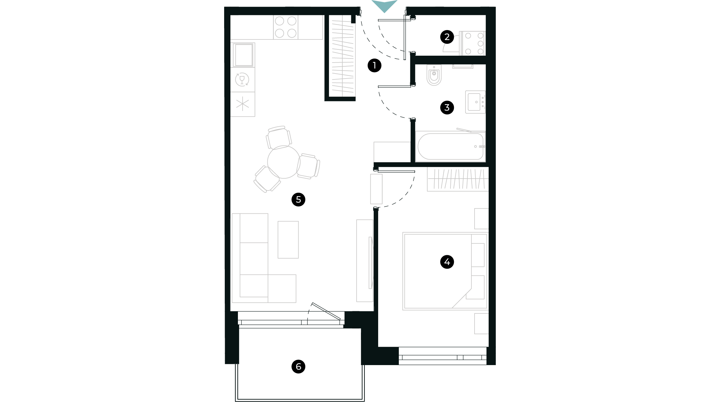 New Hanza apartamenti dzīvokļa plānojums