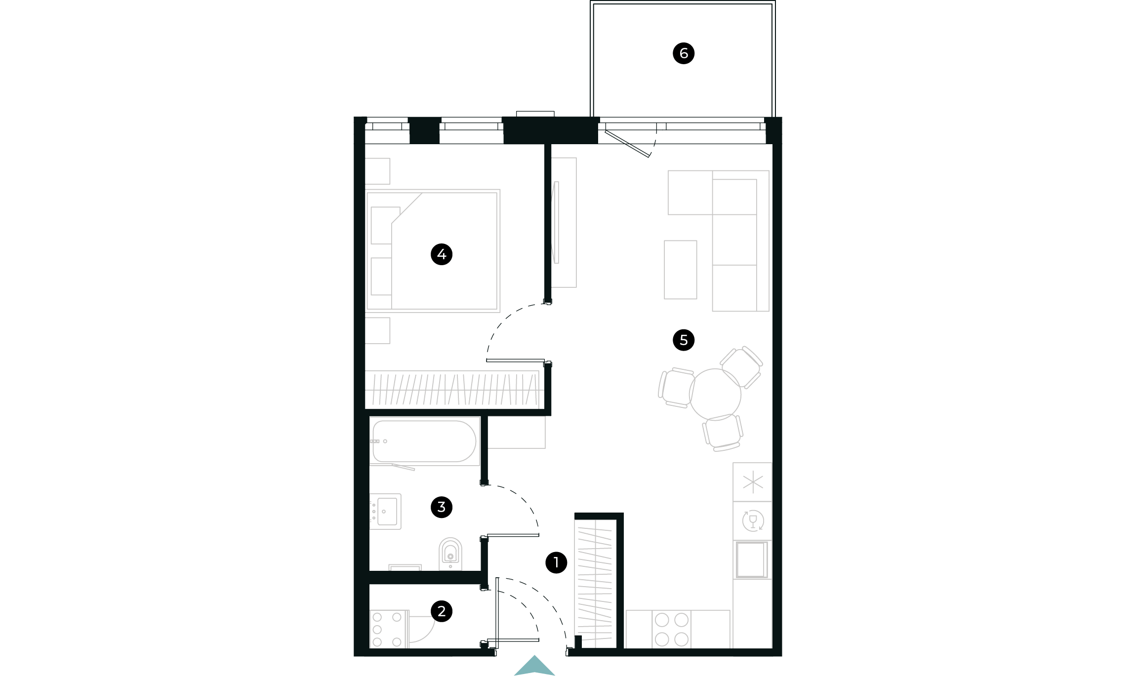 New Hanza apartamenti dzīvokļa plānojums