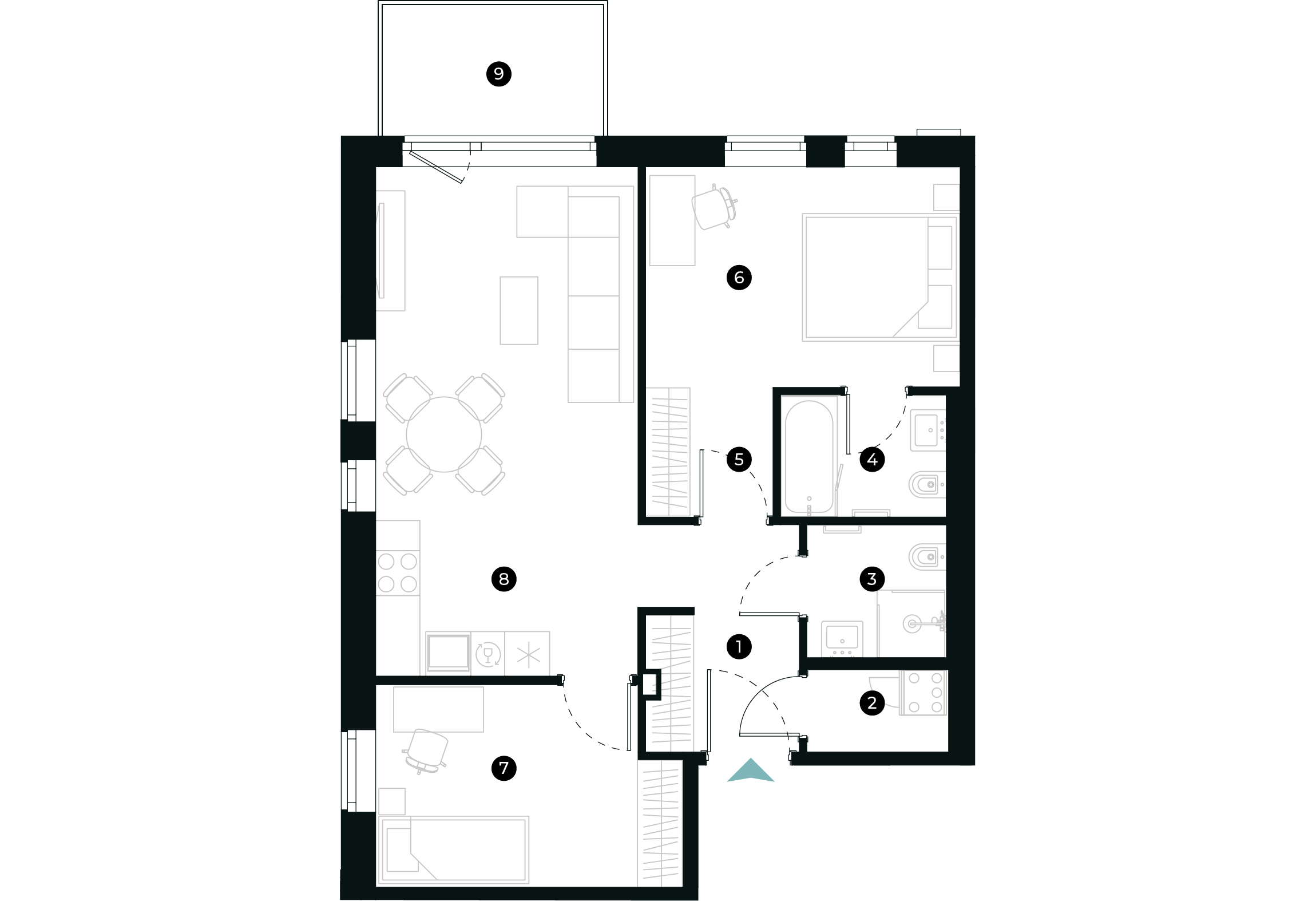 New Hanza apartamenti dzīvokļa plānojums