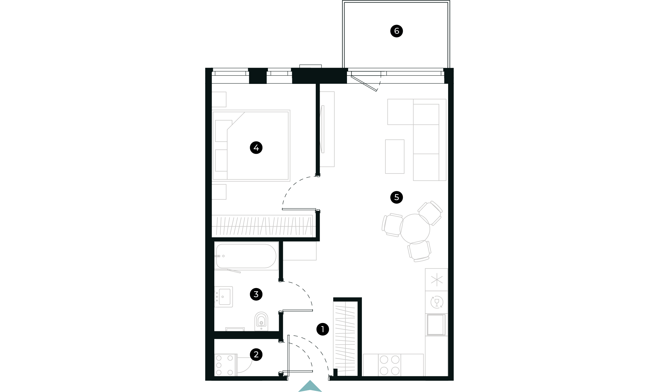 New Hanza apartamenti dzīvokļa plānojums