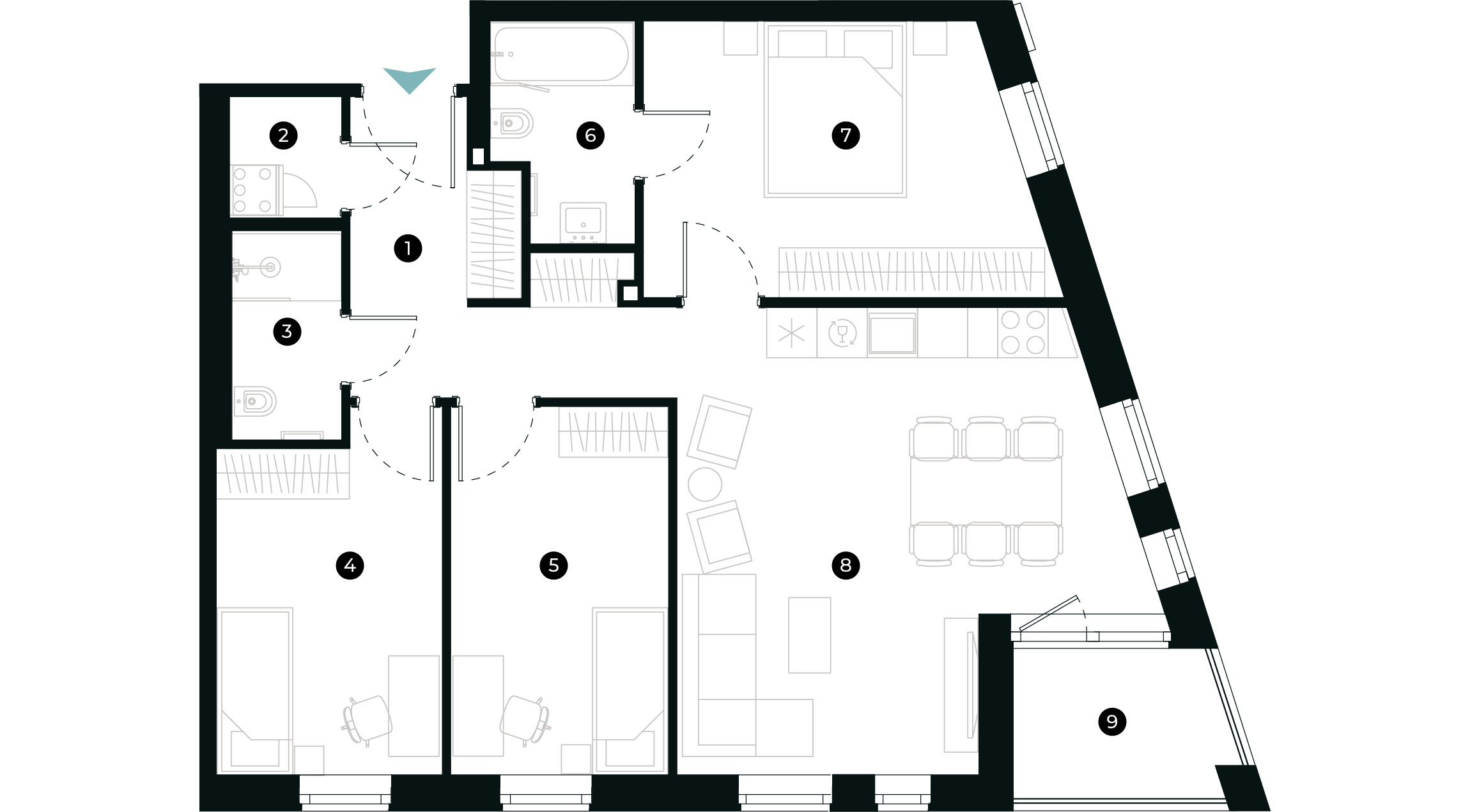 New Hanza apartamenti dzīvokļa plānojums